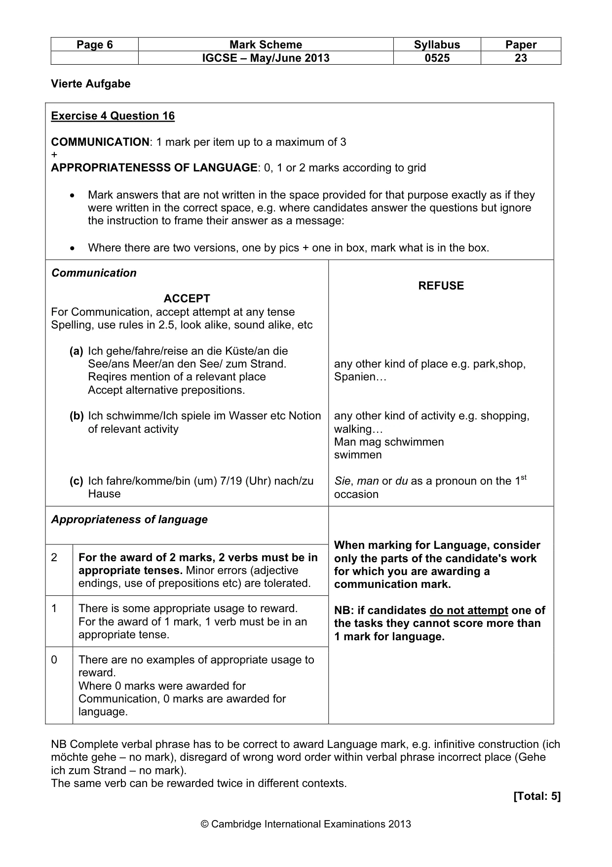 Mark scheme, page 6 of 12