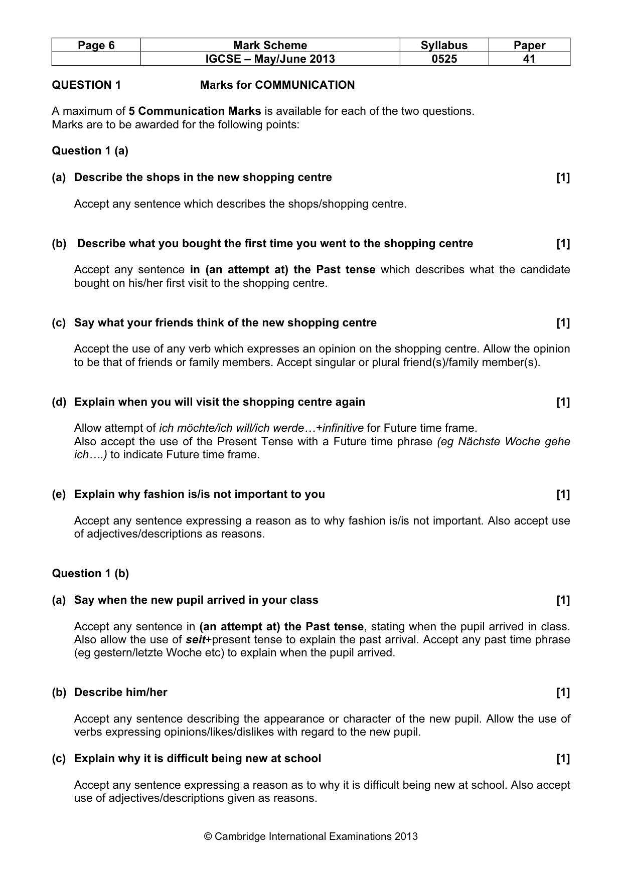 Mark scheme, page 6 of 20