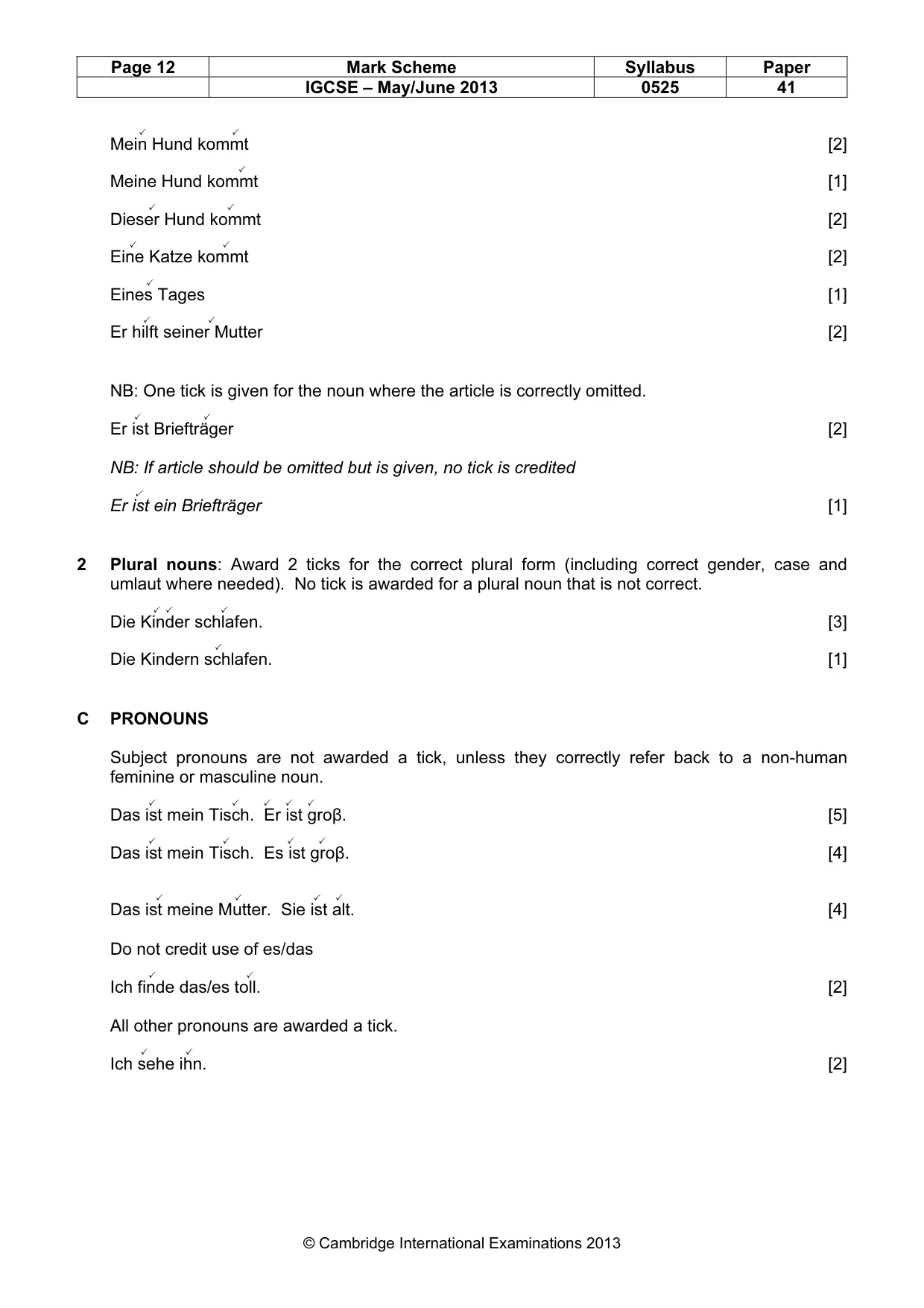 Mark scheme, page 12 of 20