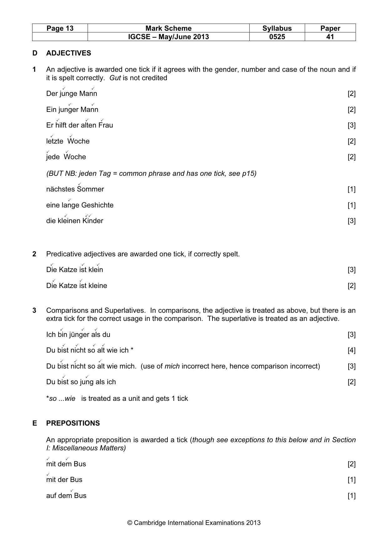 Mark scheme, page 13 of 20