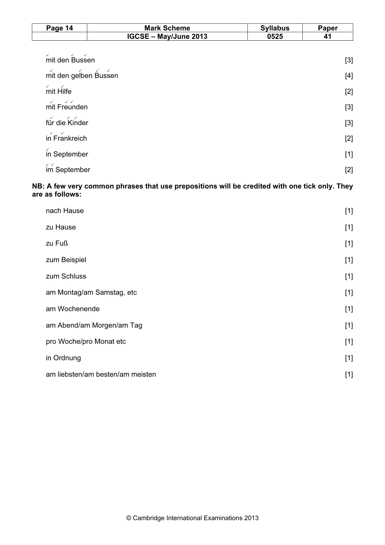 Mark scheme, page 14 of 20