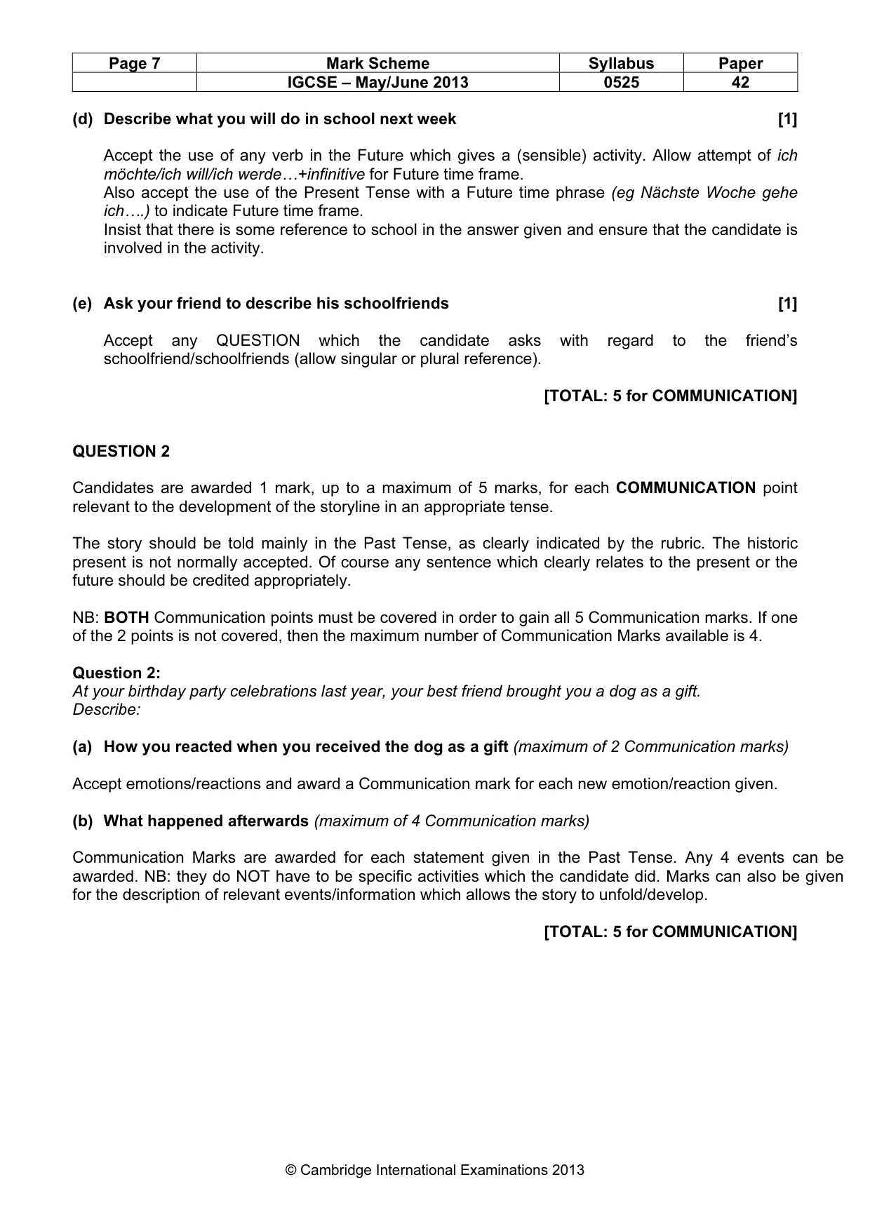 Mark scheme, page 7 of 20