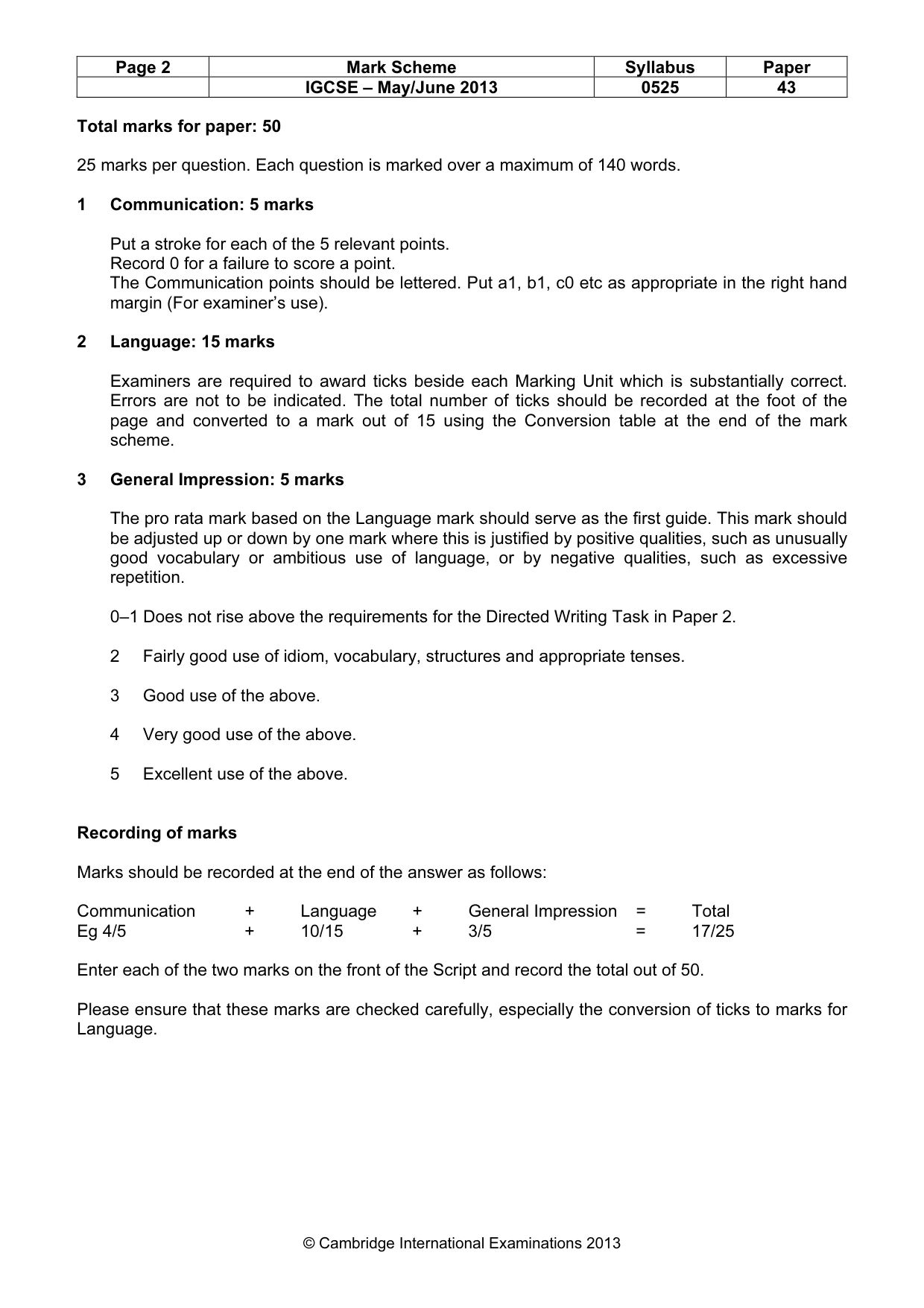 Mark scheme, page 2 of 20