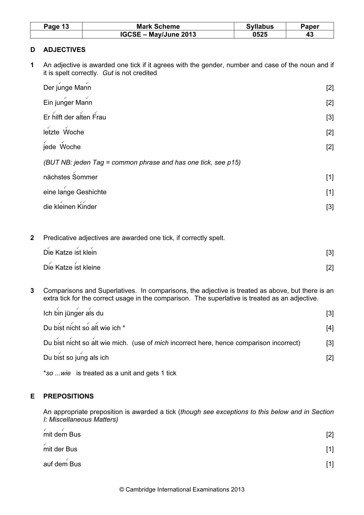 Mark scheme, page 13 of 20