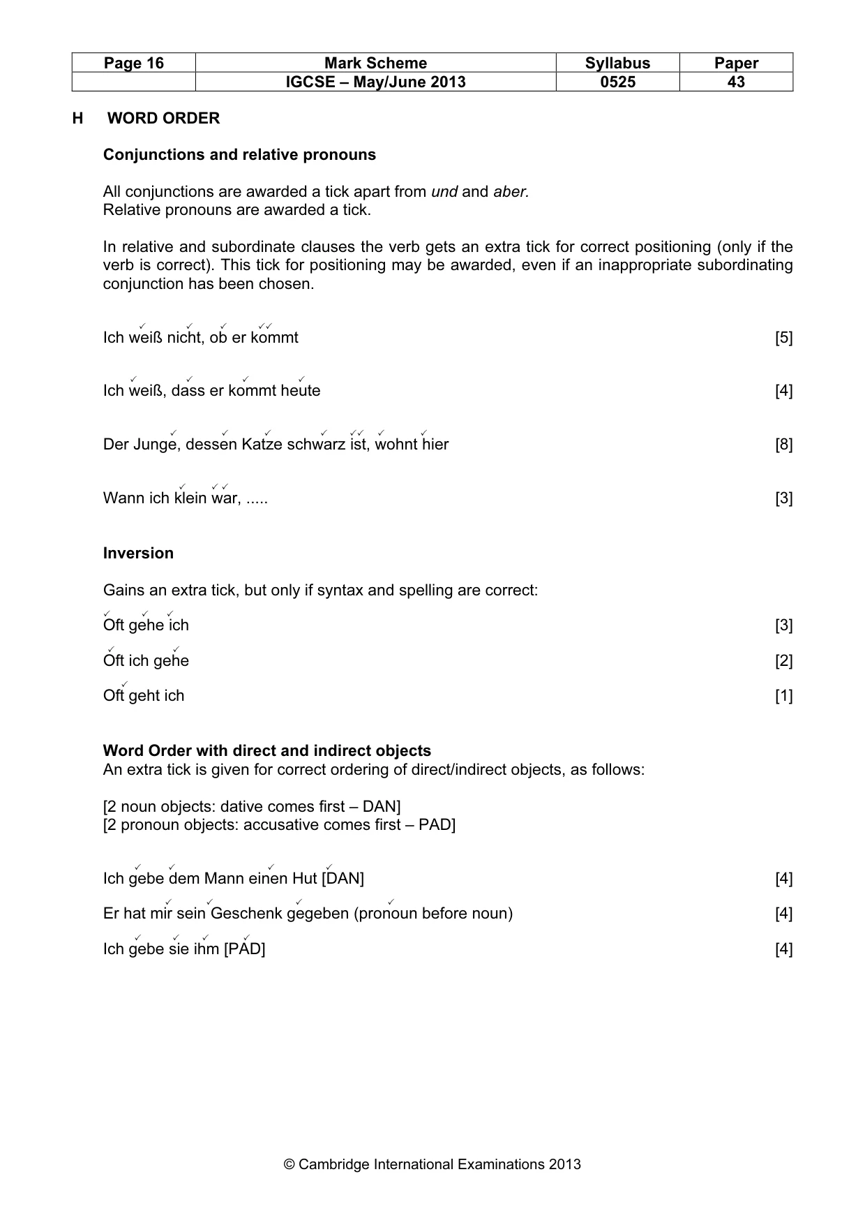 Mark scheme, page 16 of 20