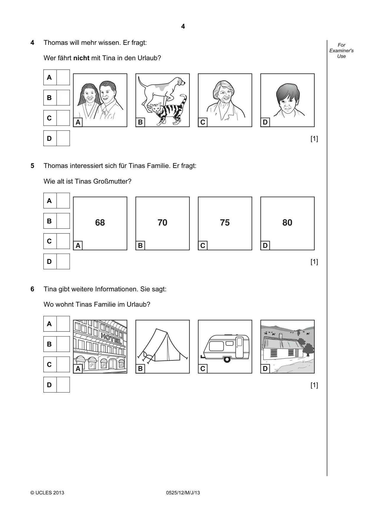 Cambridge IGCSE German - Foreign Language 0525 2013 May/June Paper 1 · Variant 2 question paper, page 4 of 16