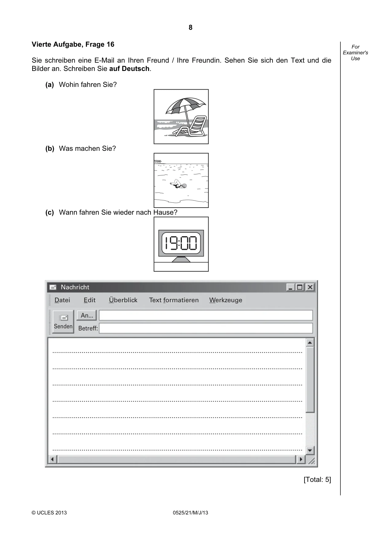 Cambridge IGCSE German - Foreign Language 0525 2013 May/June Paper 2 · Variant 1 question paper, page 8 of 20
