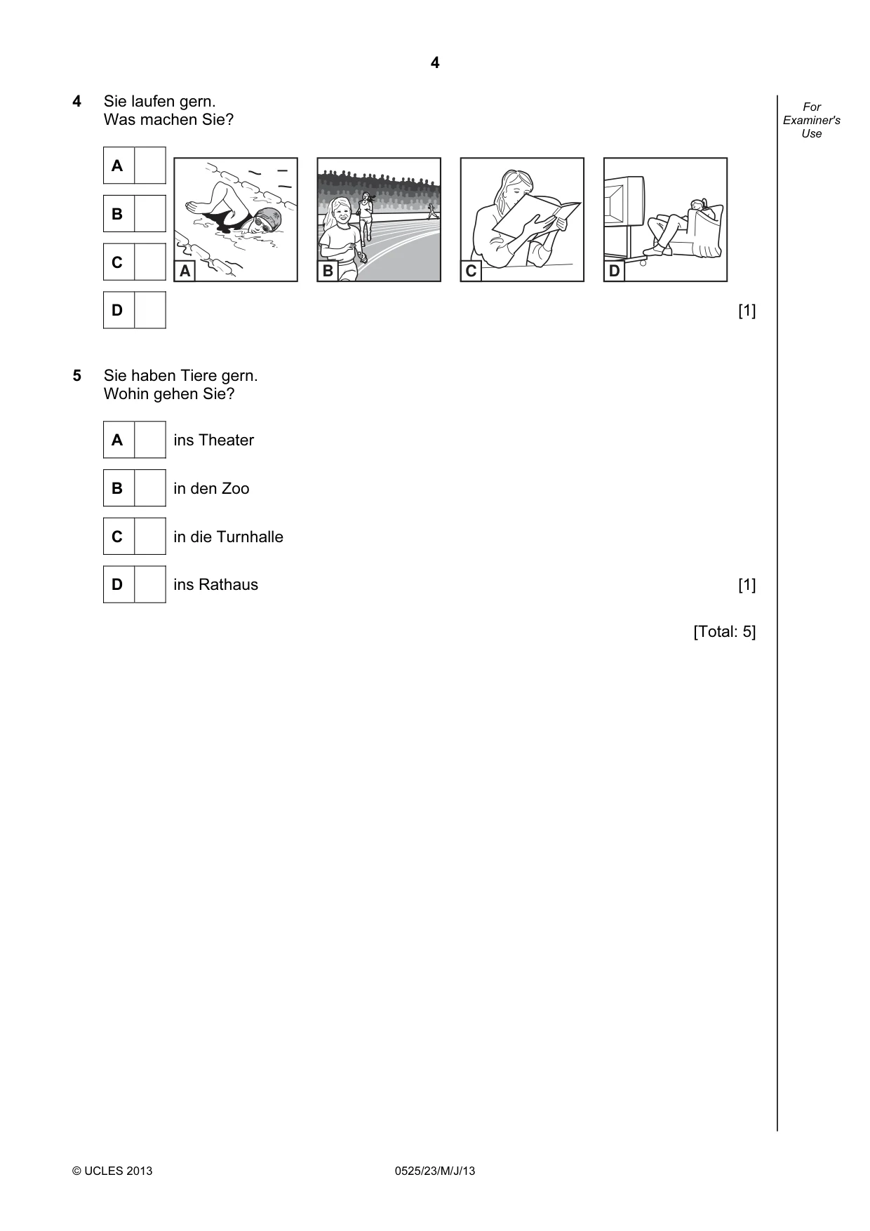 Cambridge IGCSE German - Foreign Language 0525 2013 May/June Paper 2 · Variant 3 question paper, page 4 of 20