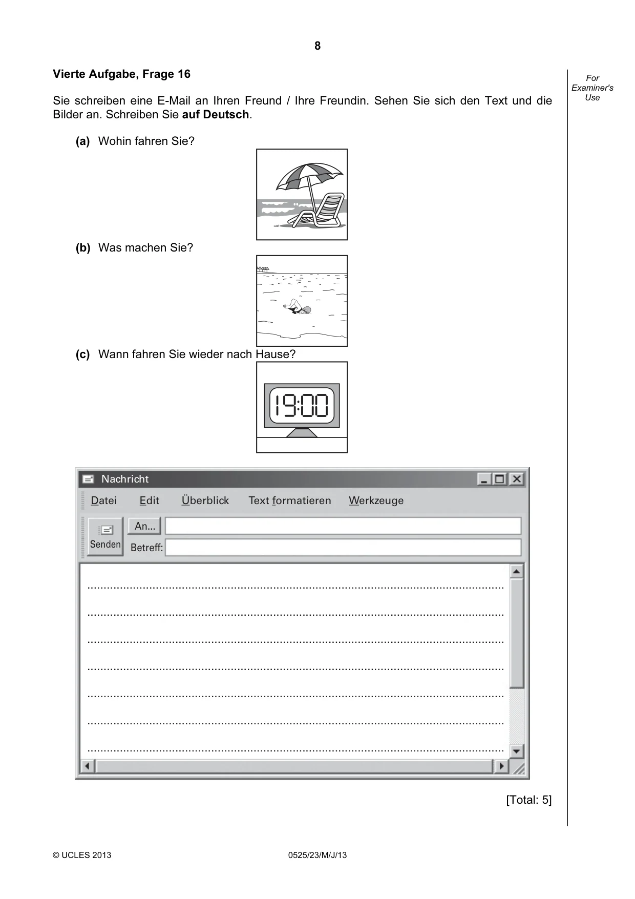Cambridge IGCSE German - Foreign Language 0525 2013 May/June Paper 2 · Variant 3 question paper, page 8 of 20