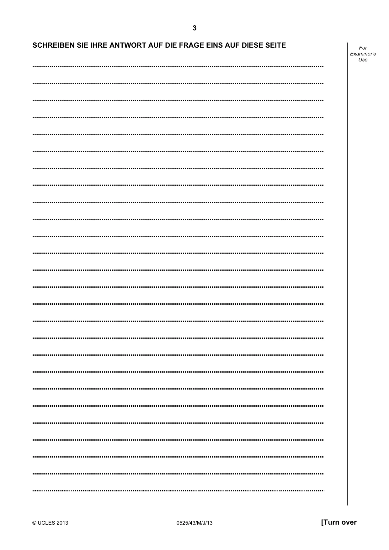 Cambridge IGCSE German - Foreign Language 0525 2013 May/June Paper 4 · Variant 3 question paper, page 3 of 4