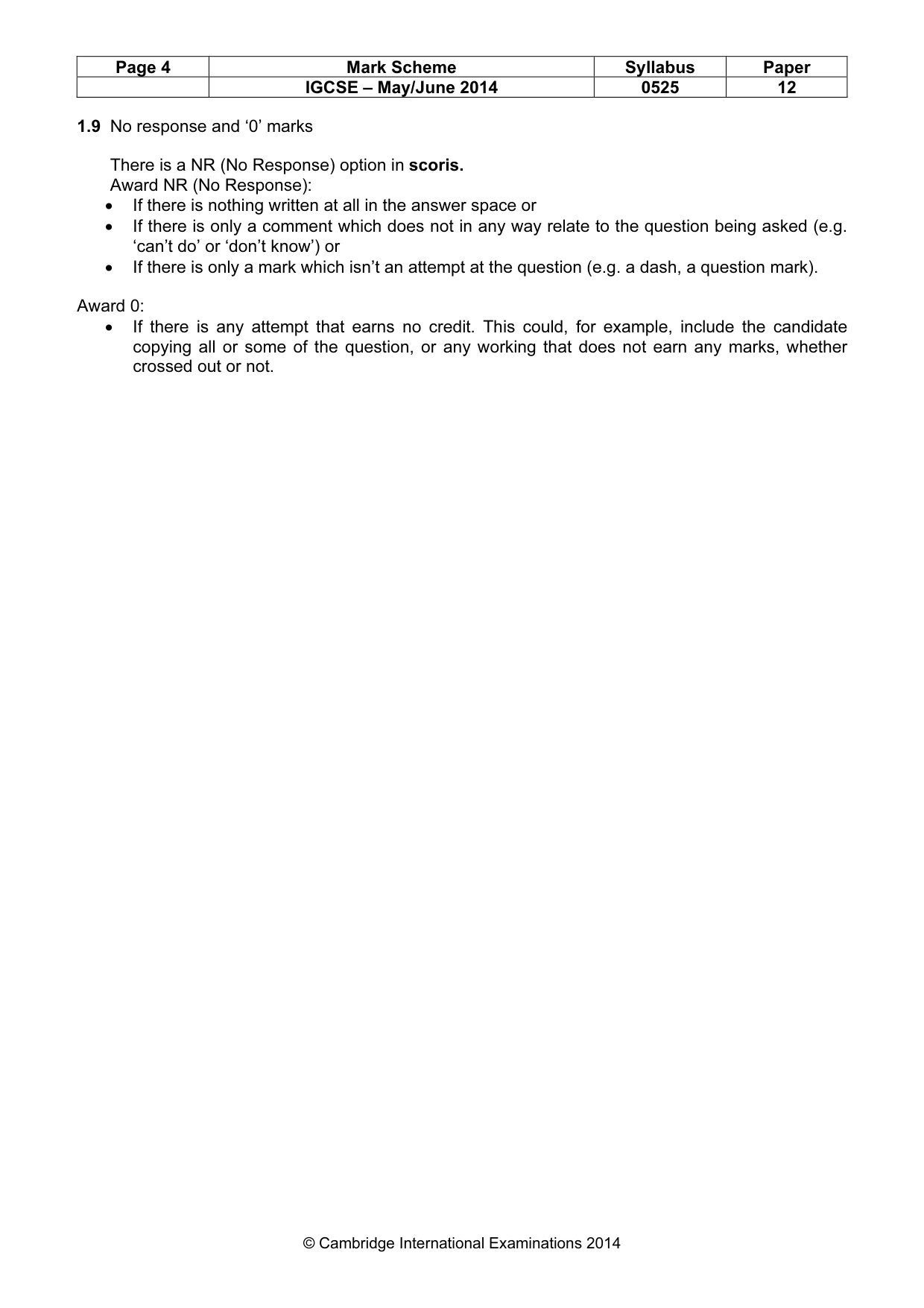 Mark scheme, page 4 of 10