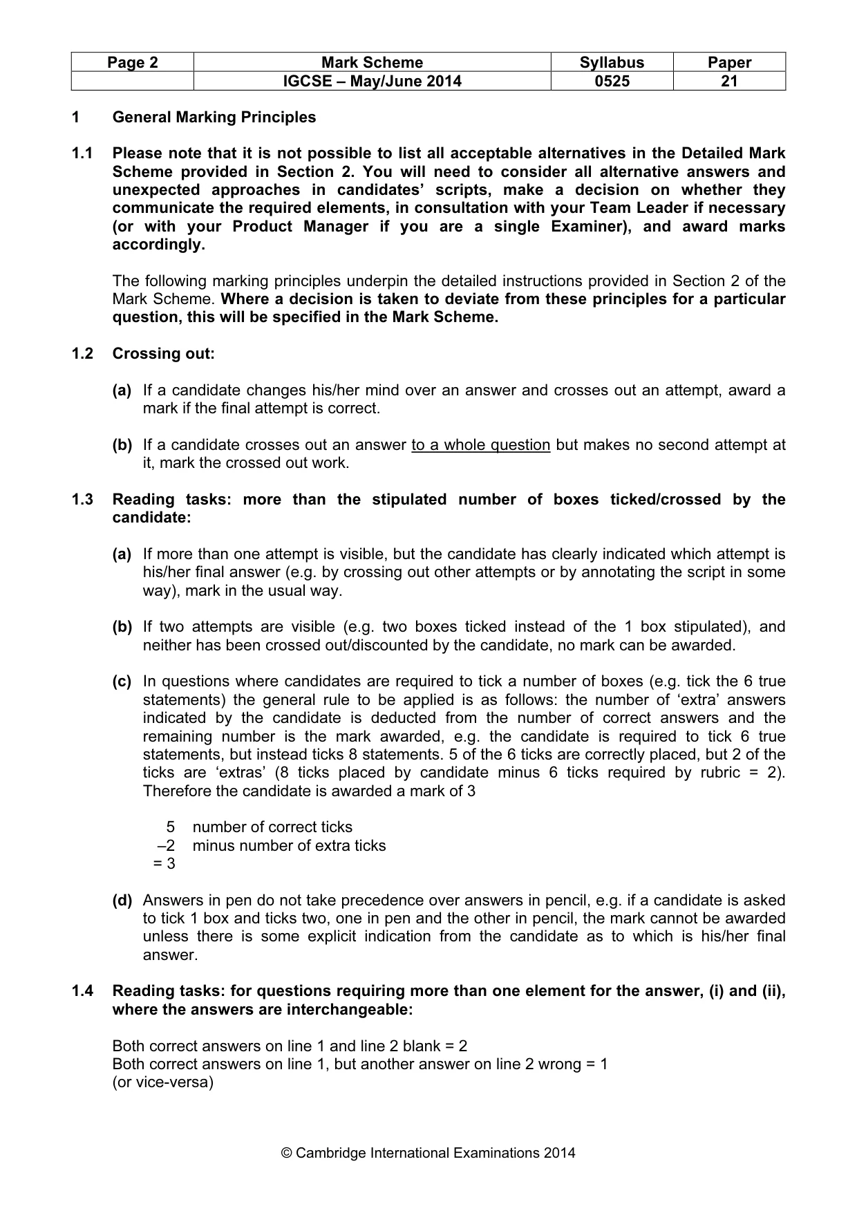 Mark scheme, page 2 of 12