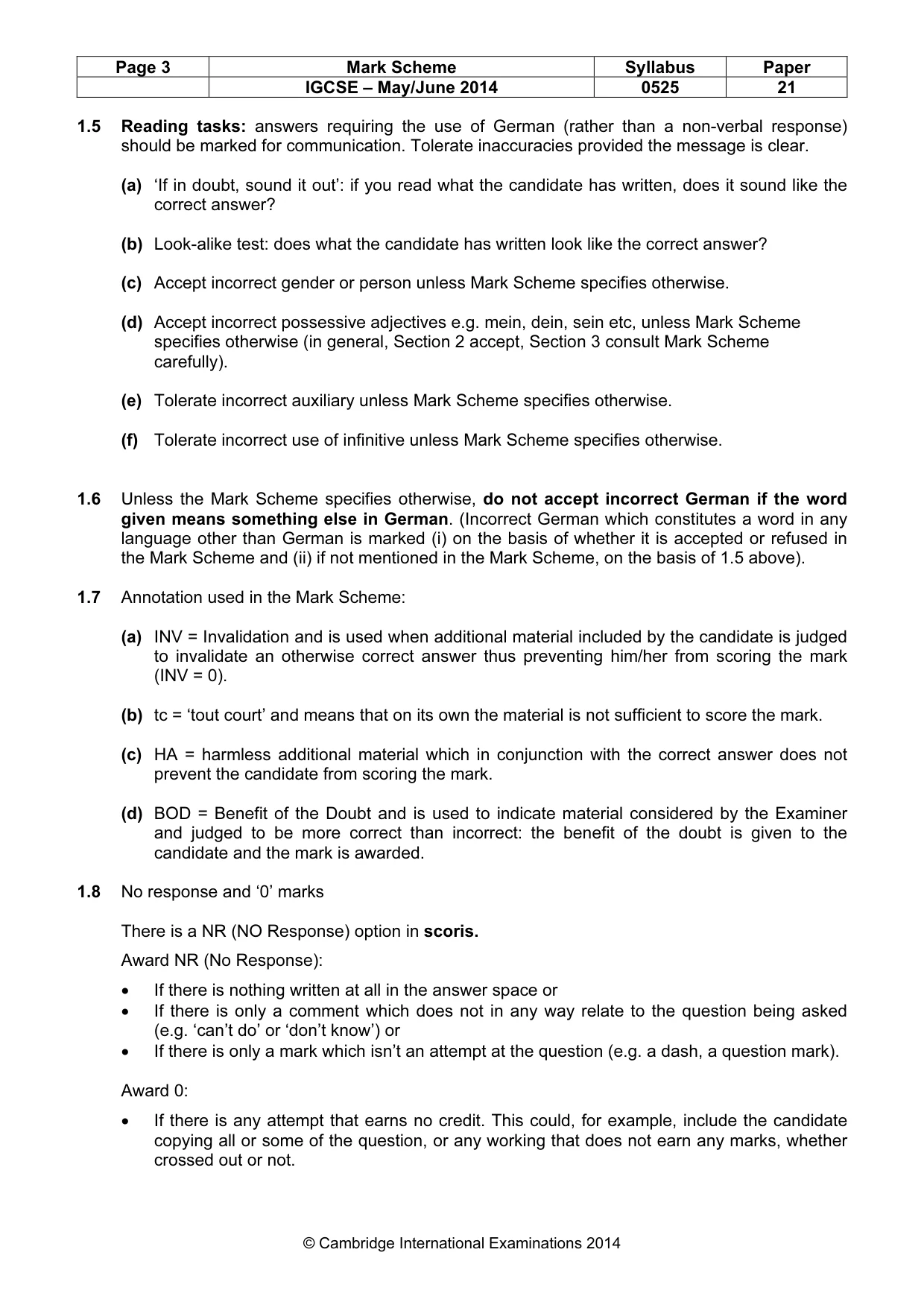 Mark scheme, page 3 of 12