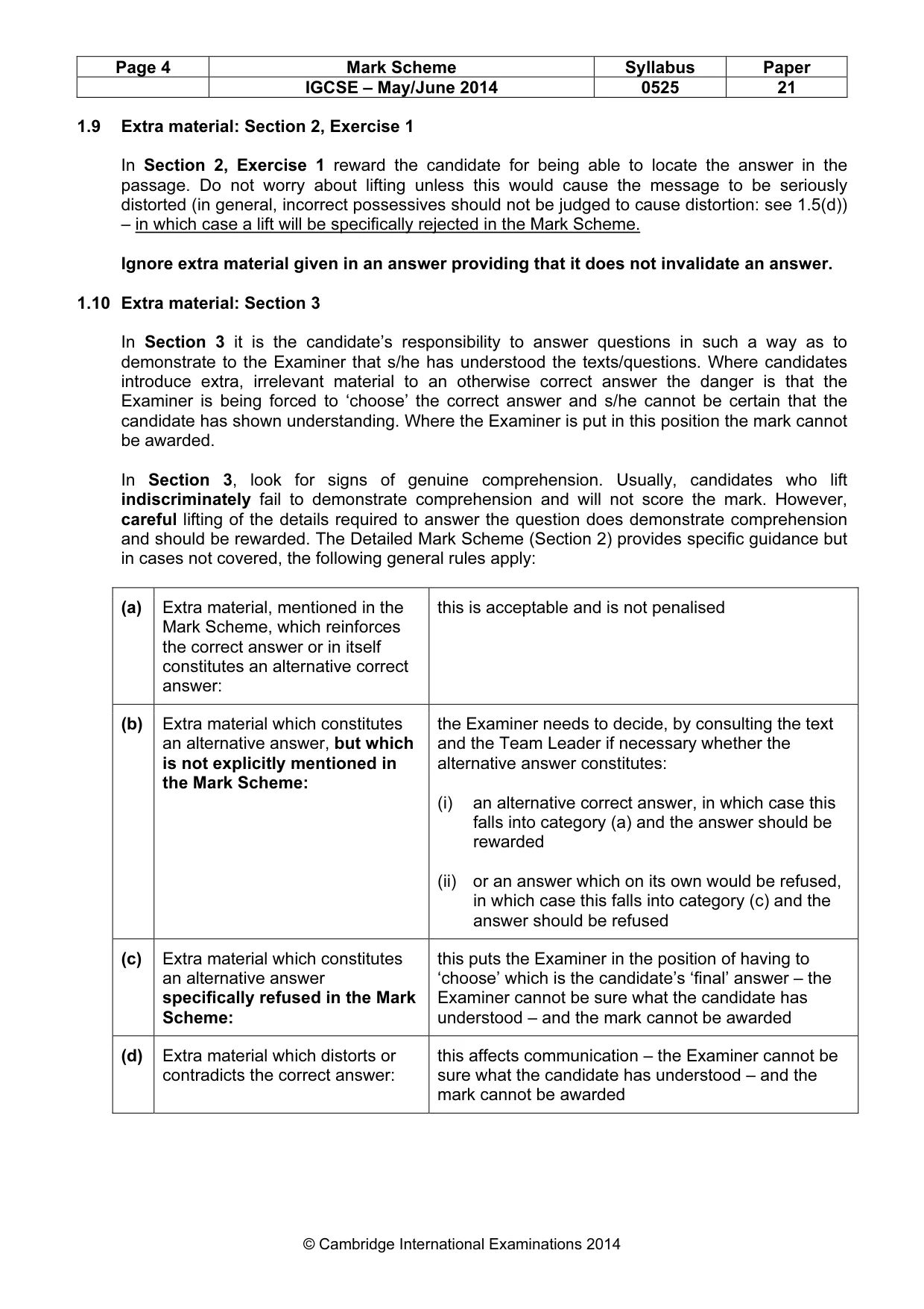 Mark scheme, page 4 of 12