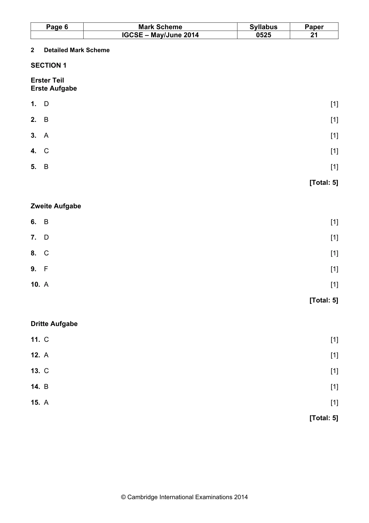 Mark scheme, page 6 of 12
