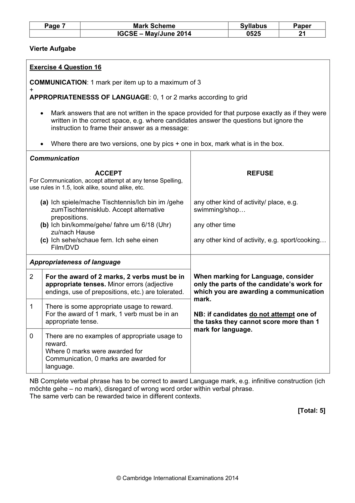 Mark scheme, page 7 of 12