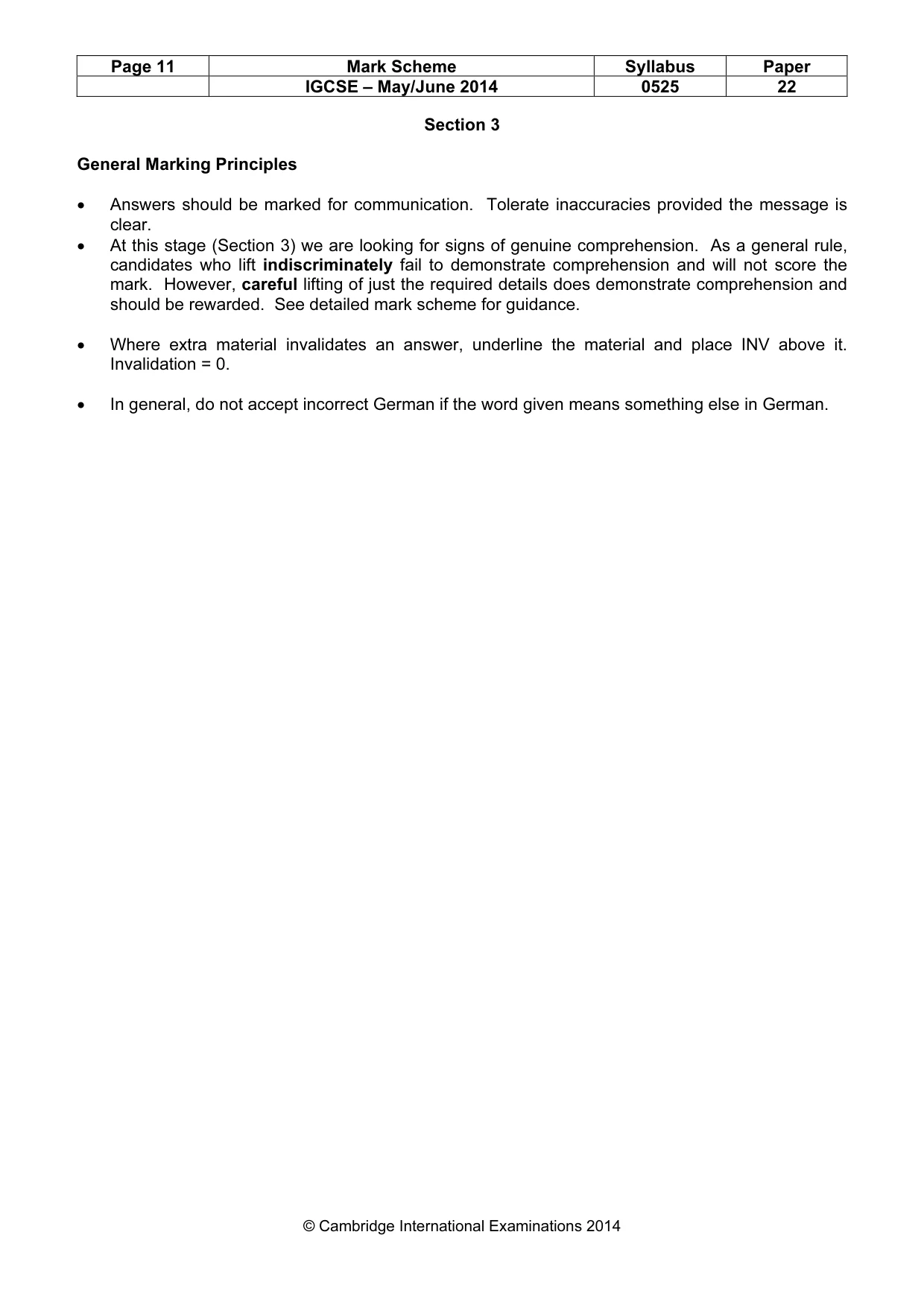 Mark scheme, page 11 of 14