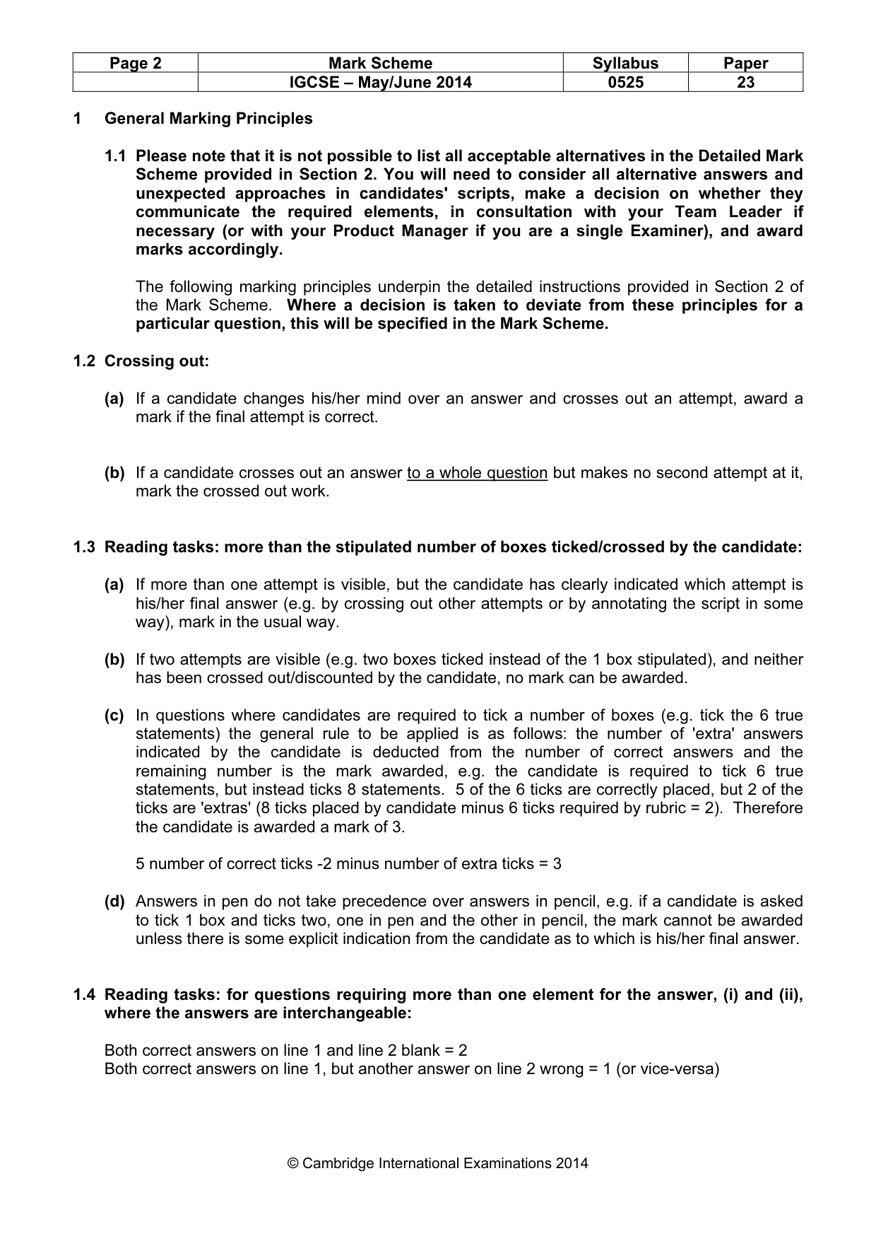 Mark scheme, page 2 of 14