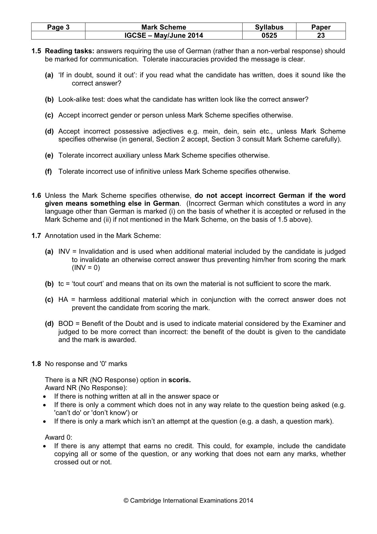 Mark scheme, page 3 of 14