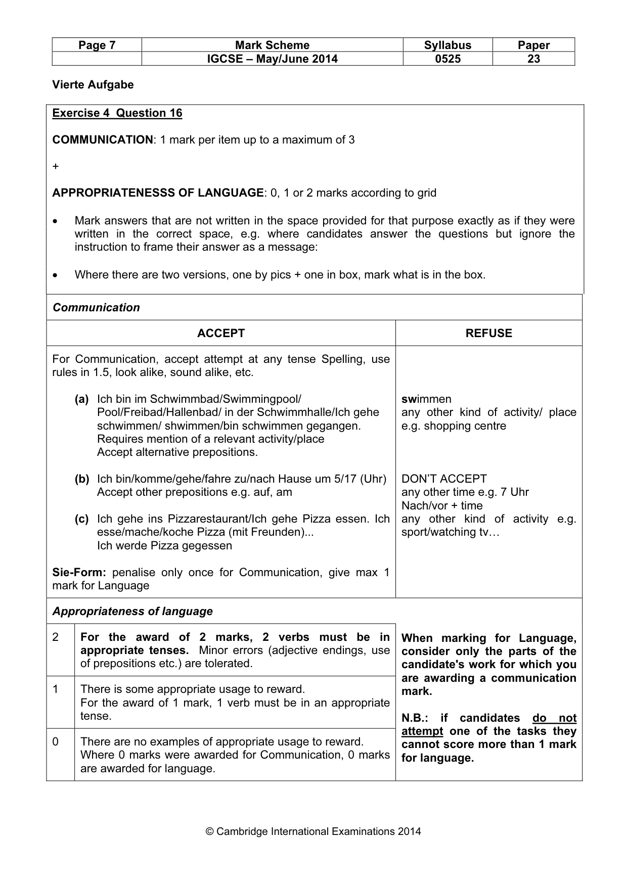 Mark scheme, page 7 of 14