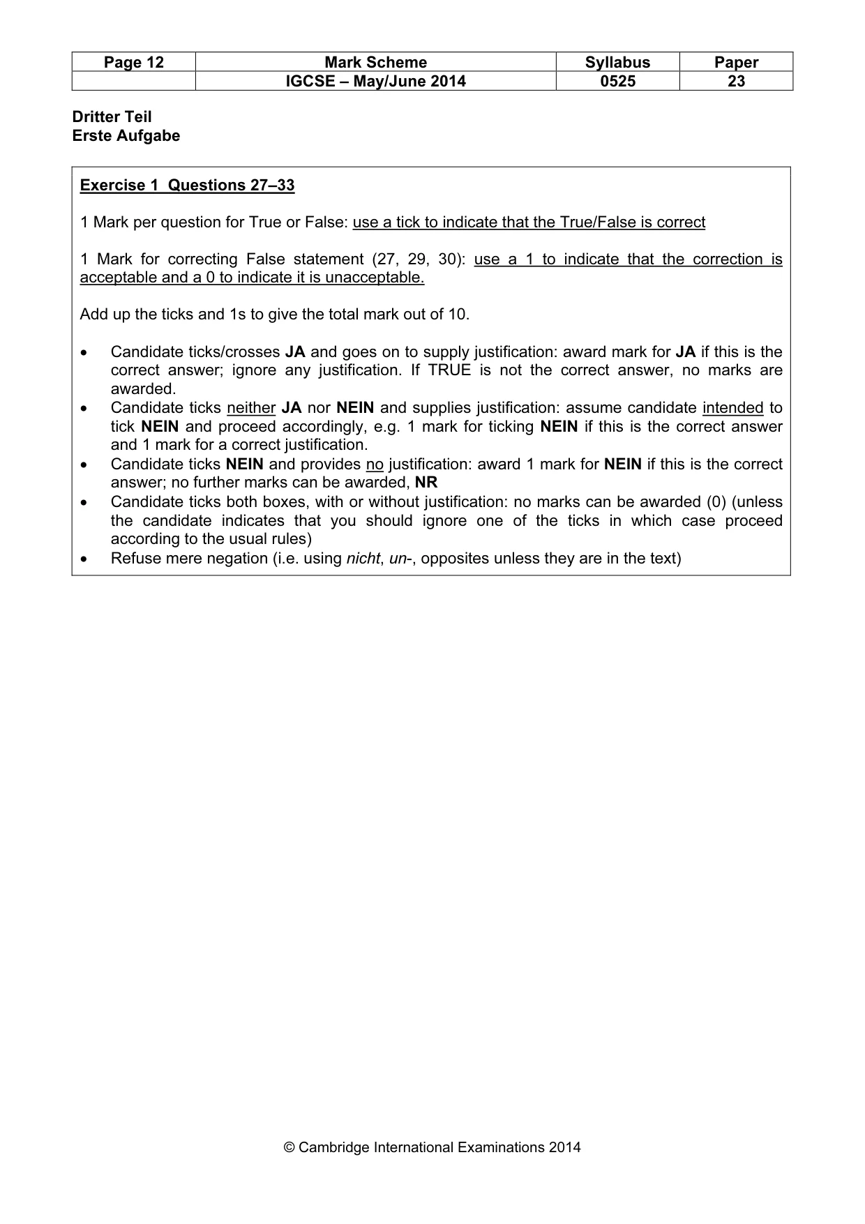 Mark scheme, page 12 of 14