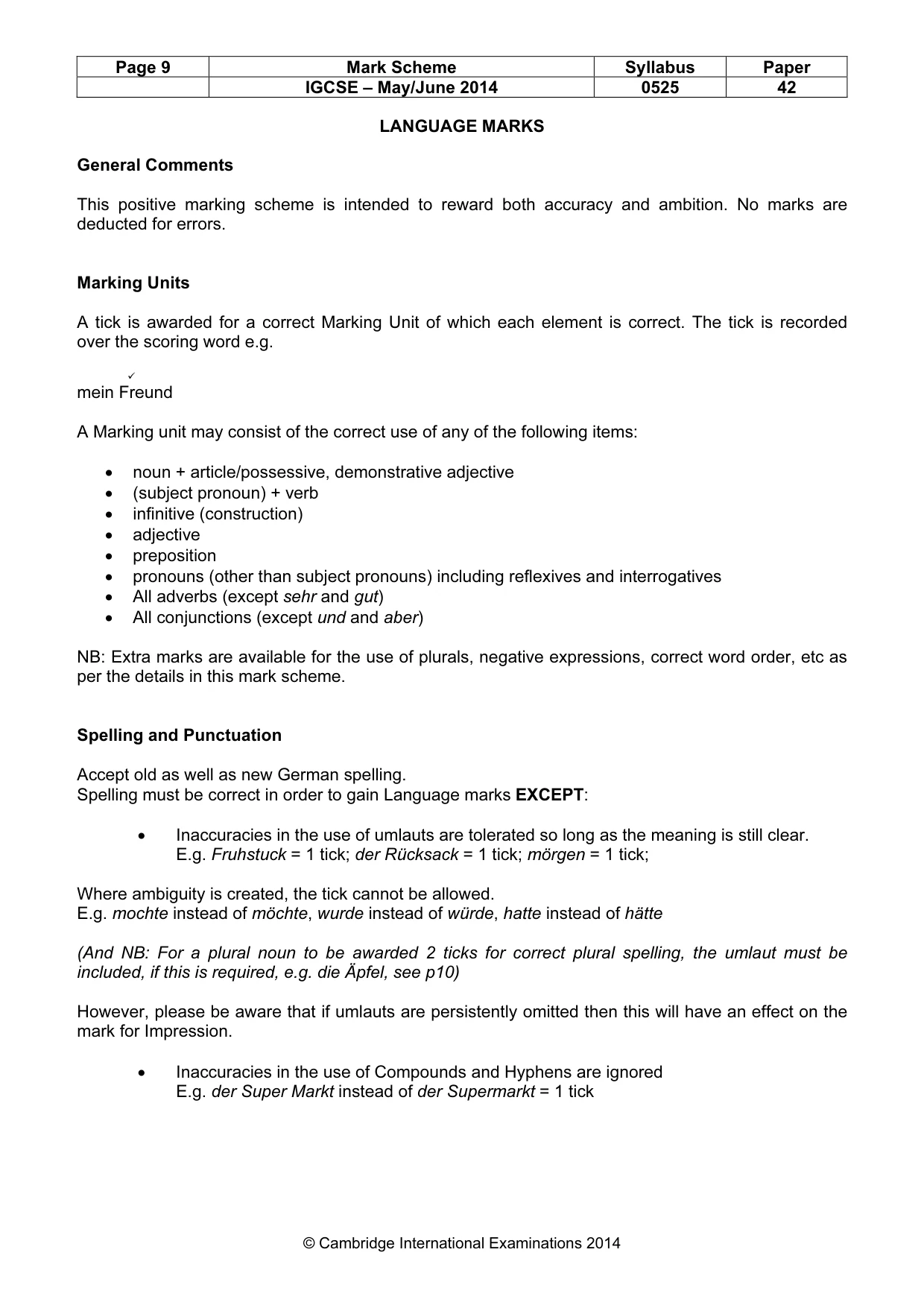 Mark scheme, page 9 of 21