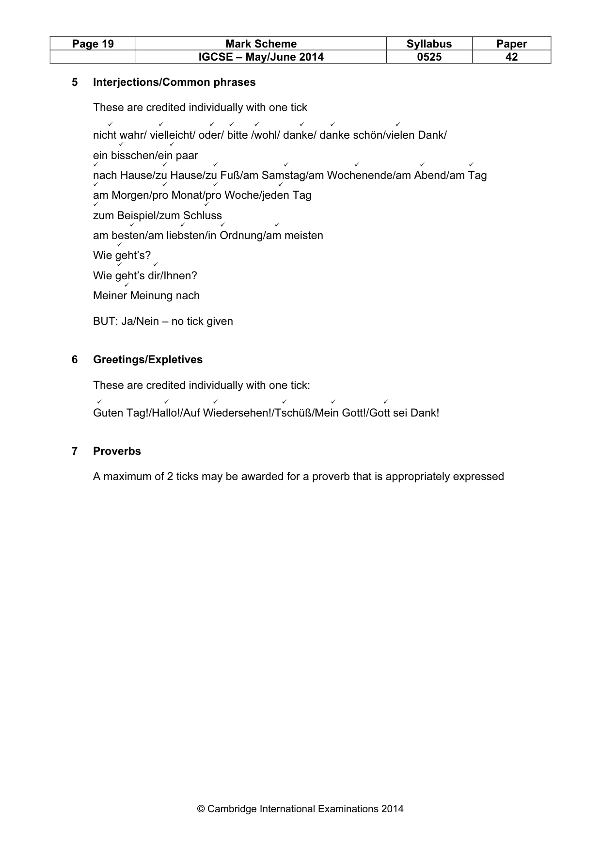 Mark scheme, page 19 of 21
