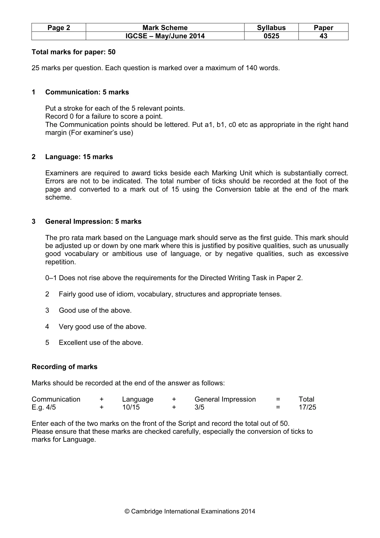 Mark scheme, page 2 of 21