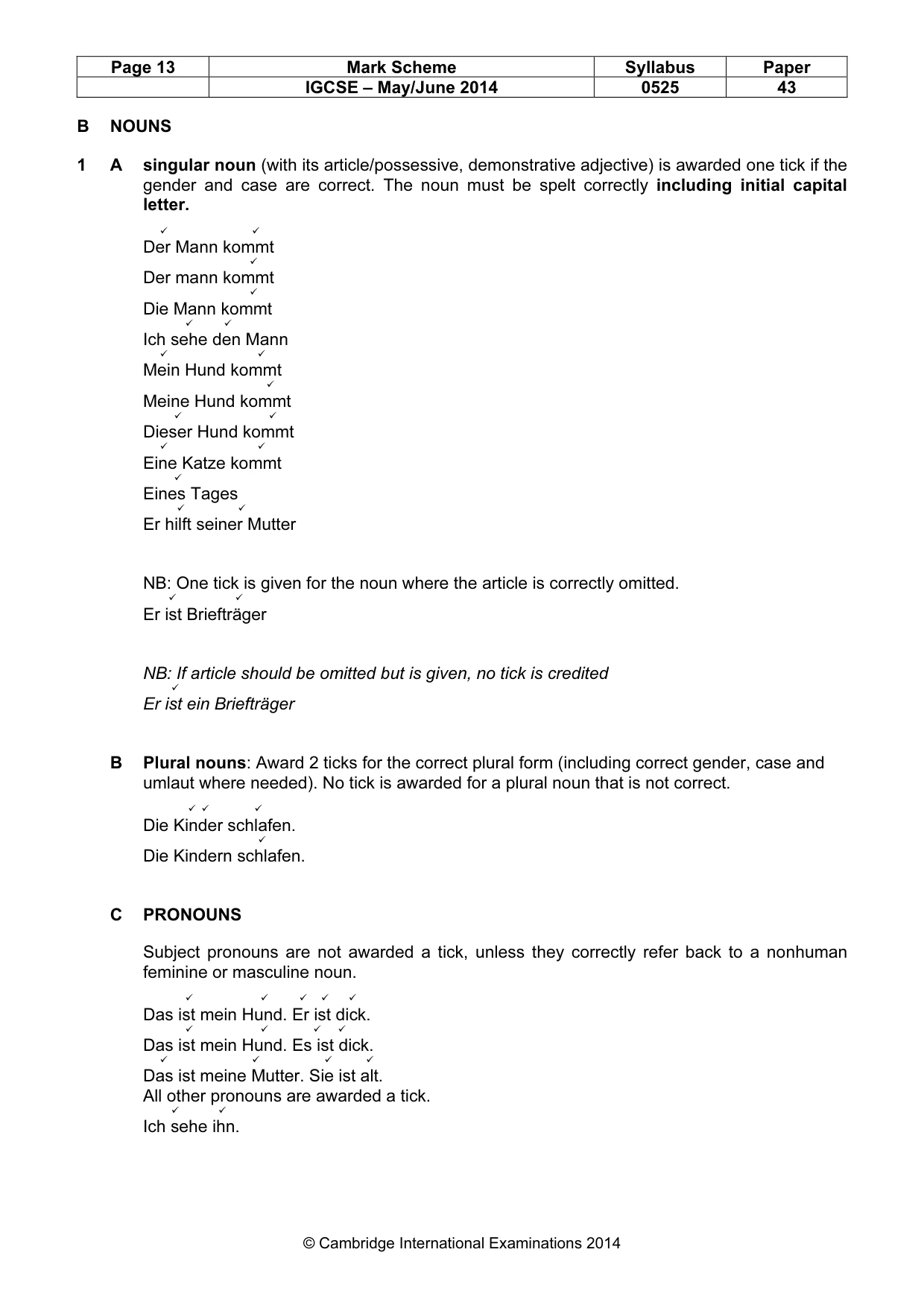 Mark scheme, page 13 of 21