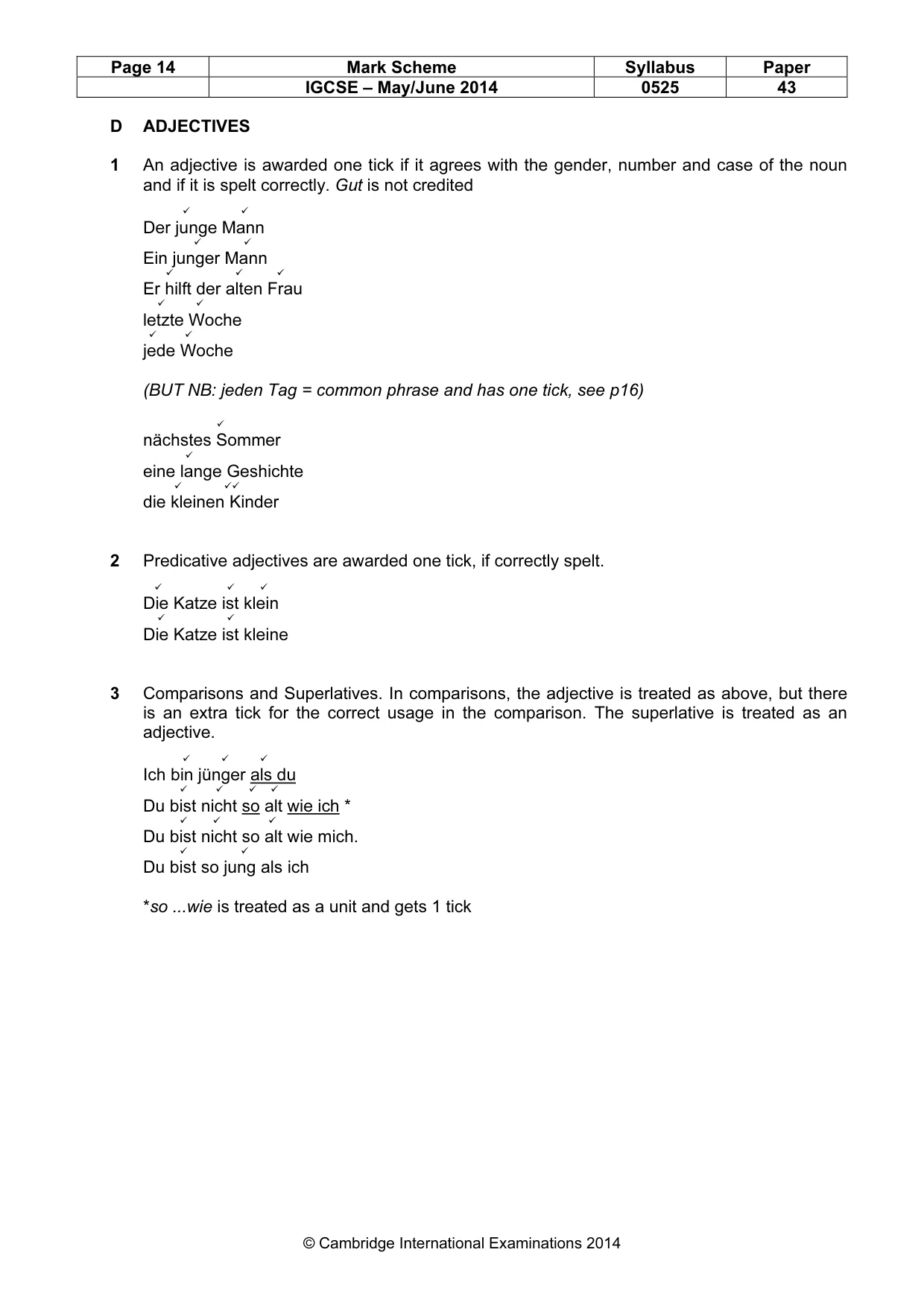 Mark scheme, page 14 of 21