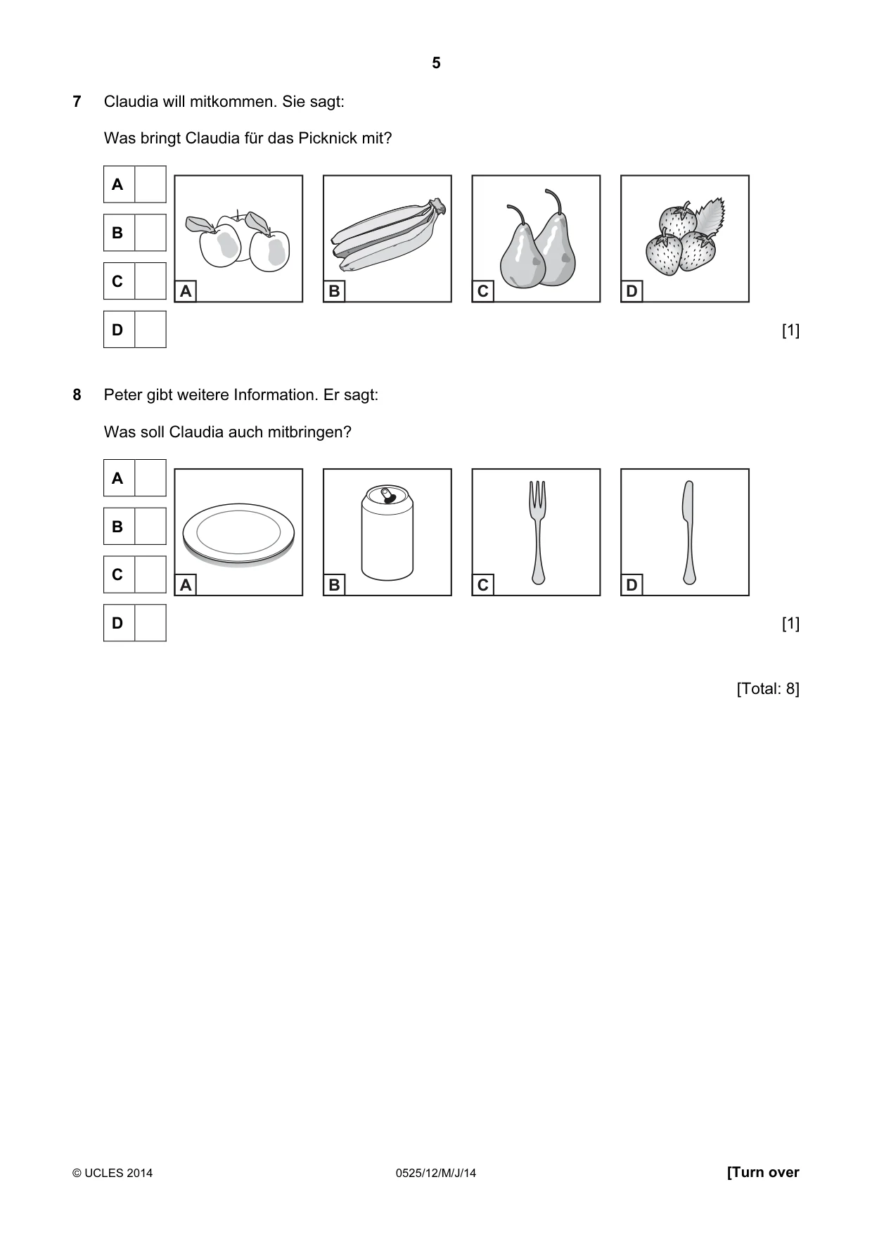 Cambridge IGCSE German - Foreign Language 0525 2014 May/June Paper 1 · Variant 2 question paper, page 5 of 16