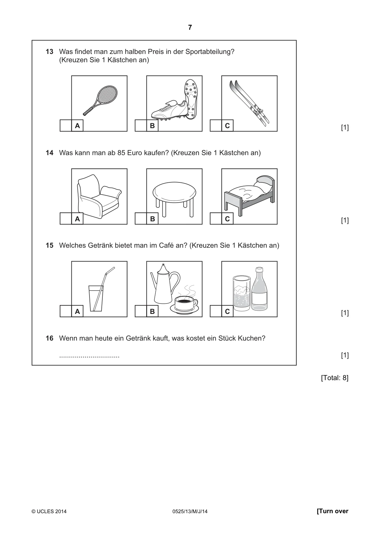 Cambridge IGCSE German - Foreign Language 0525 2014 May/June Paper 1 · Variant 3 question paper, page 7 of 16