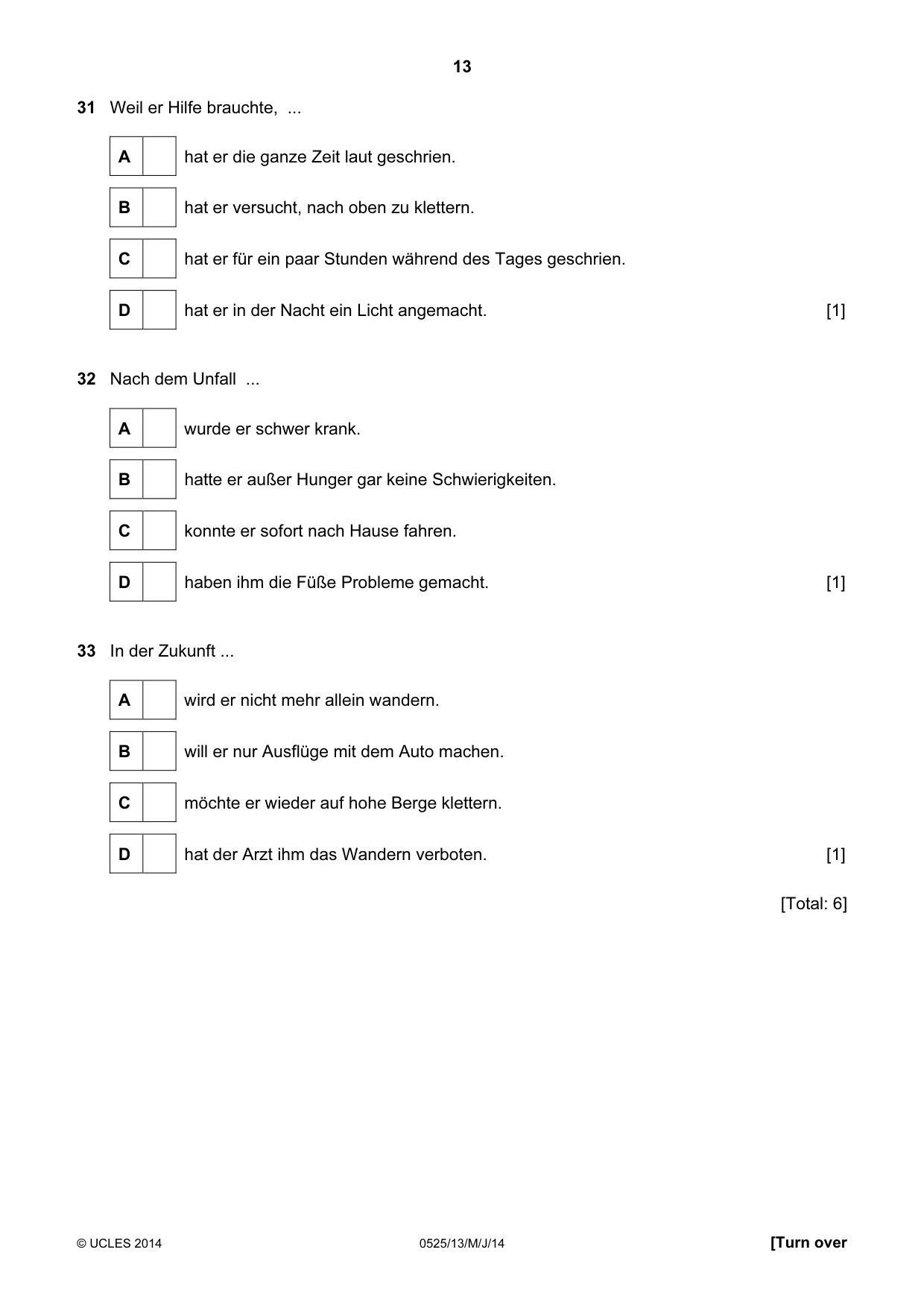 Cambridge IGCSE German - Foreign Language 0525 2014 May/June Paper 1 · Variant 3 question paper, page 13 of 16