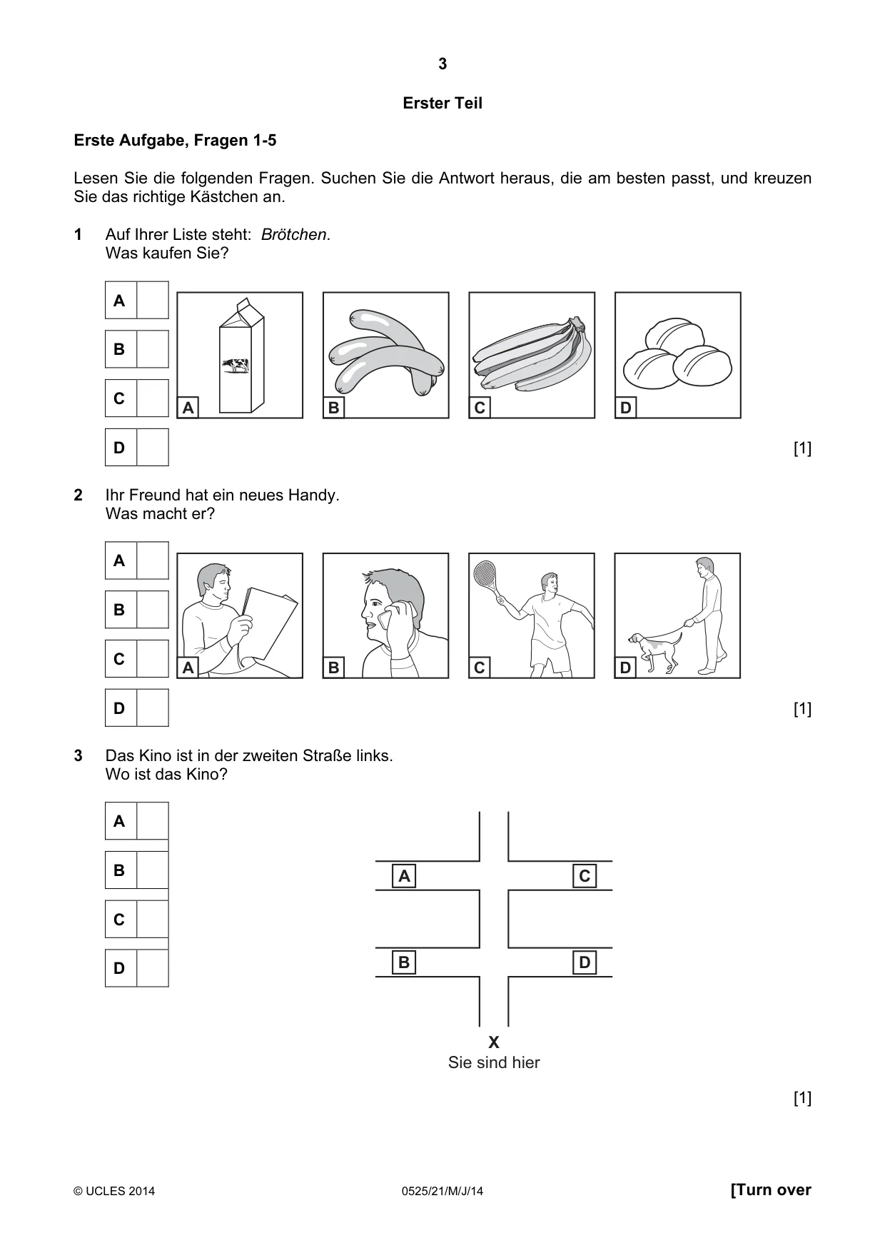 Cambridge IGCSE German - Foreign Language 0525 2014 May/June Paper 2 · Variant 1 question paper, page 3 of 20