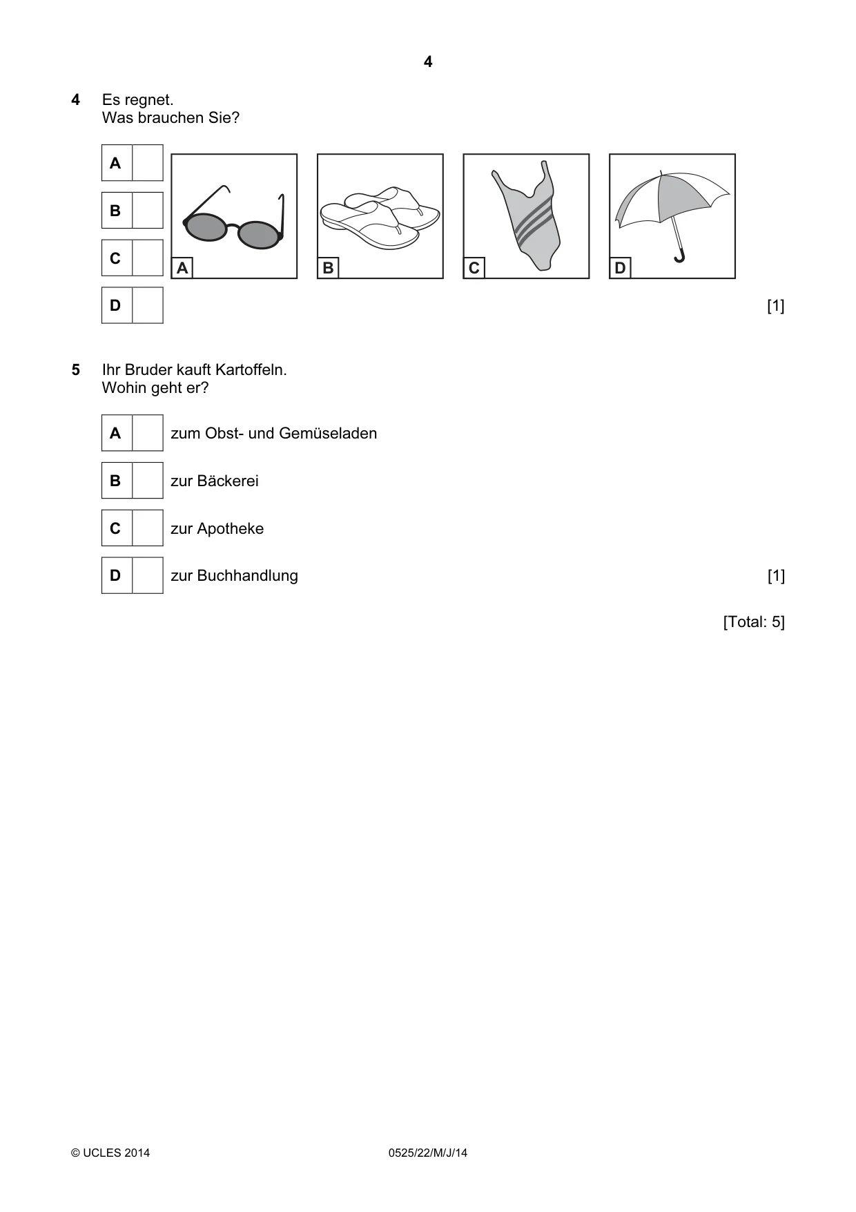 Cambridge IGCSE German - Foreign Language 0525 2014 May/June Paper 2 · Variant 2 question paper, page 4 of 20