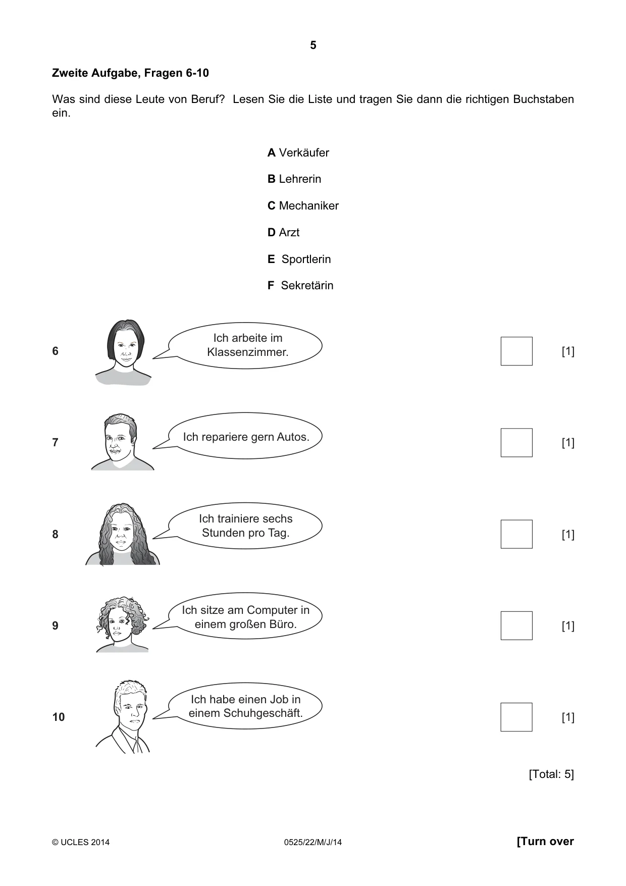 Cambridge IGCSE German - Foreign Language 0525 2014 May/June Paper 2 · Variant 2 question paper, page 5 of 20