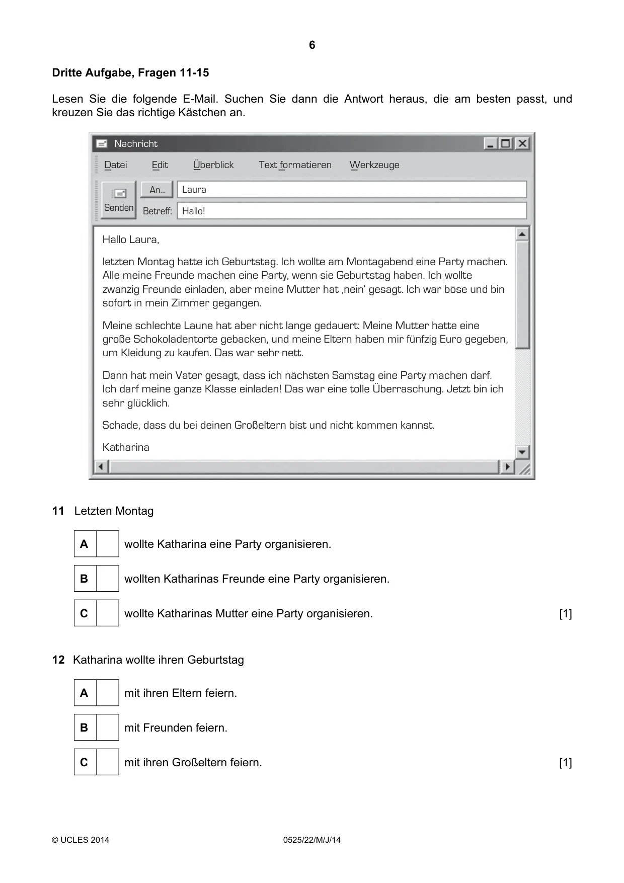 Cambridge IGCSE German - Foreign Language 0525 2014 May/June Paper 2 · Variant 2 question paper, page 6 of 20