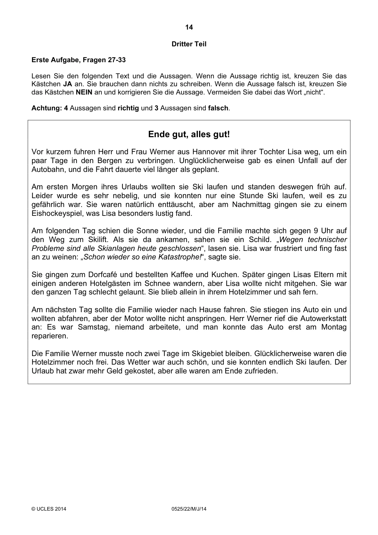 Cambridge IGCSE German - Foreign Language 0525 2014 May/June Paper 2 · Variant 2 question paper, page 14 of 20