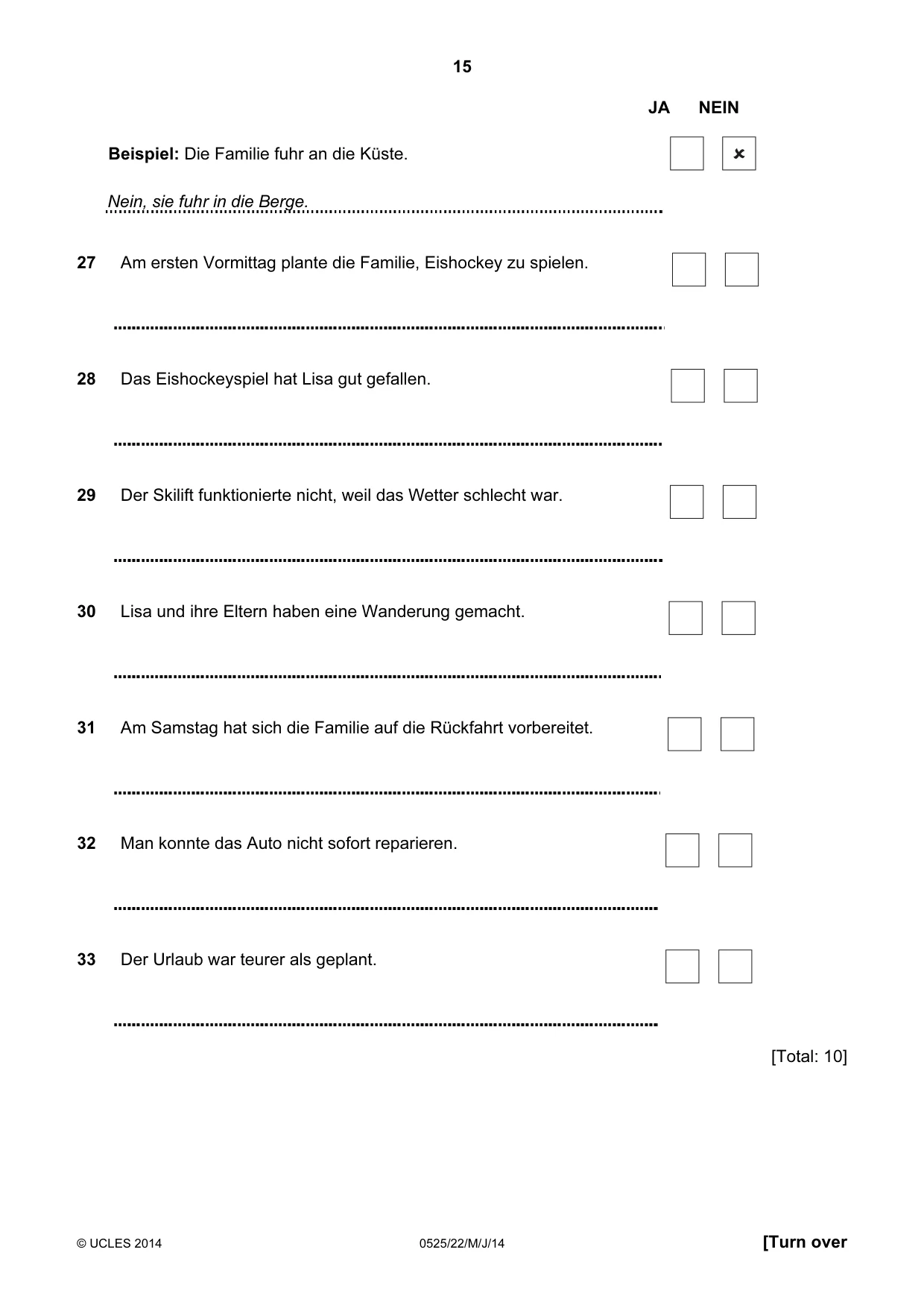 Cambridge IGCSE German - Foreign Language 0525 2014 May/June Paper 2 · Variant 2 question paper, page 15 of 20