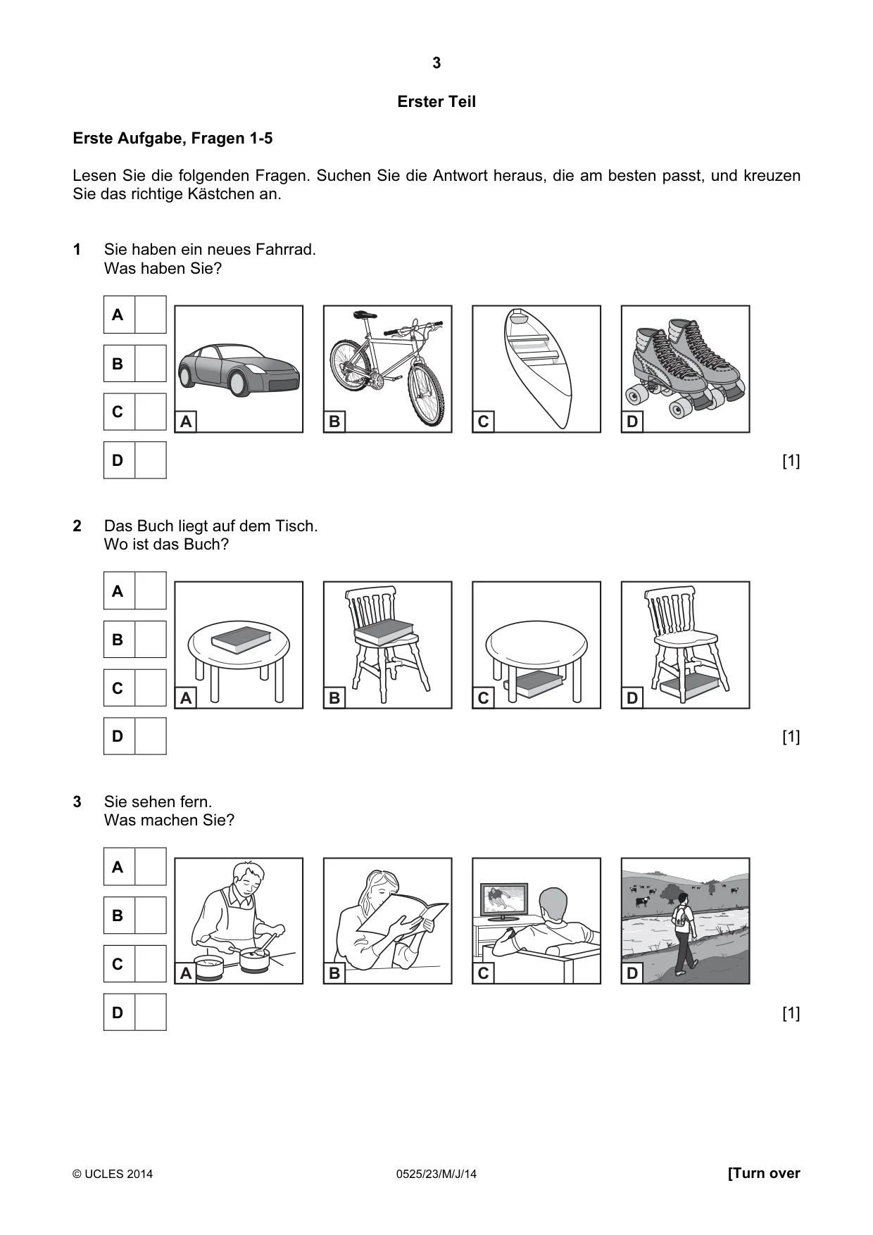 Cambridge IGCSE German - Foreign Language 0525 2014 May/June Paper 2 · Variant 3 question paper, page 3 of 20
