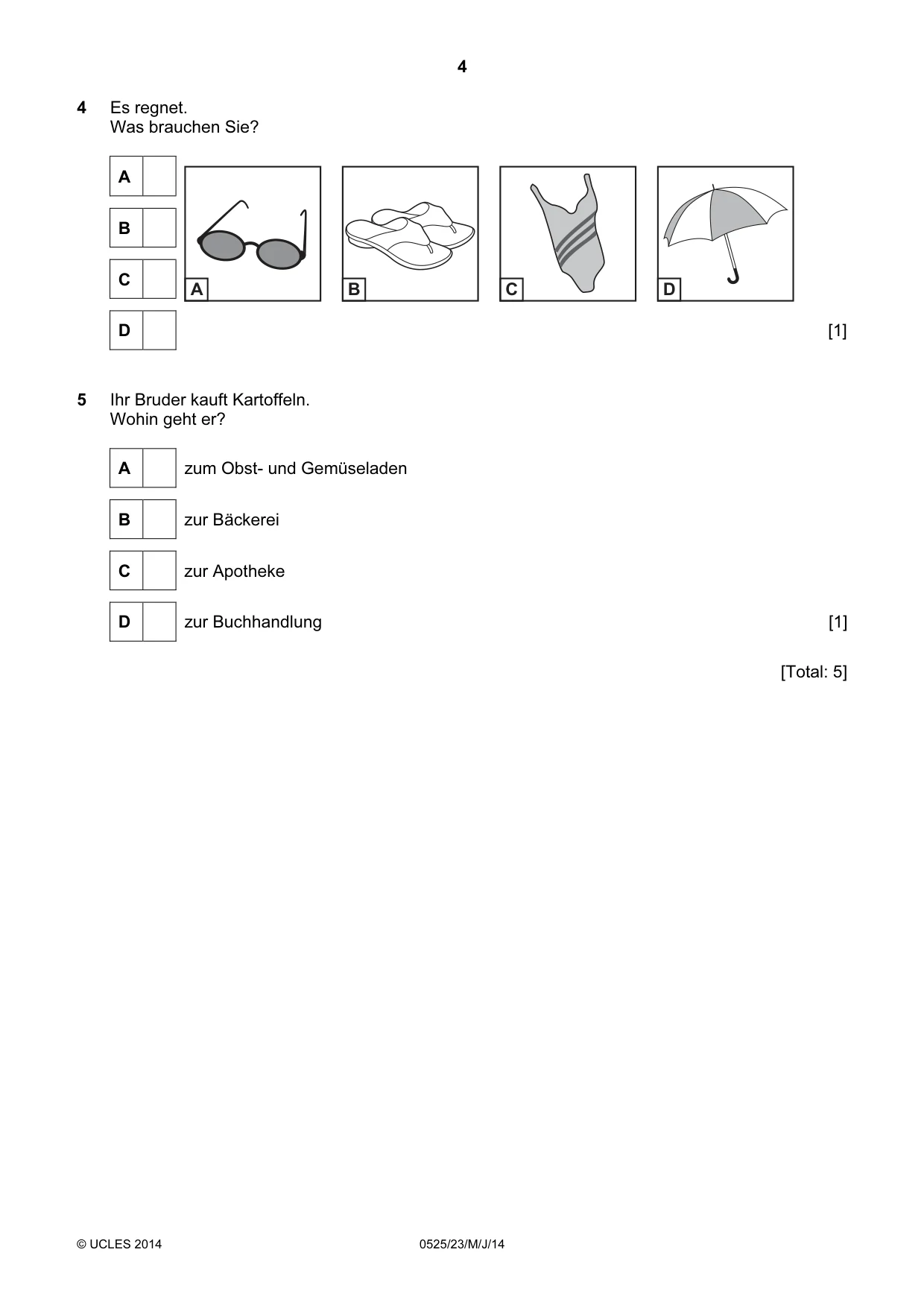 Cambridge IGCSE German - Foreign Language 0525 2014 May/June Paper 2 · Variant 3 question paper, page 4 of 20