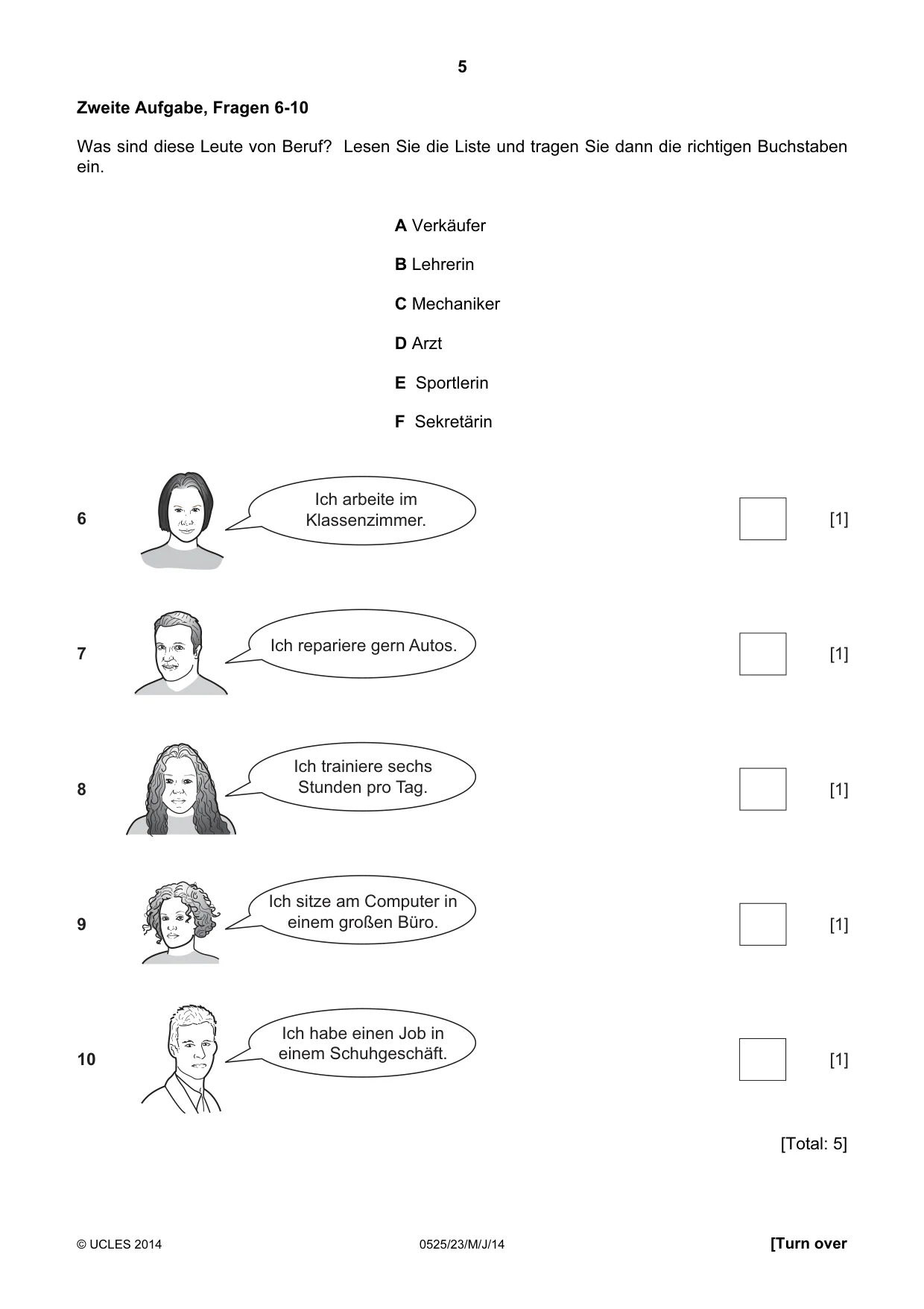 Cambridge IGCSE German - Foreign Language 0525 2014 May/June Paper 2 · Variant 3 question paper, page 5 of 20
