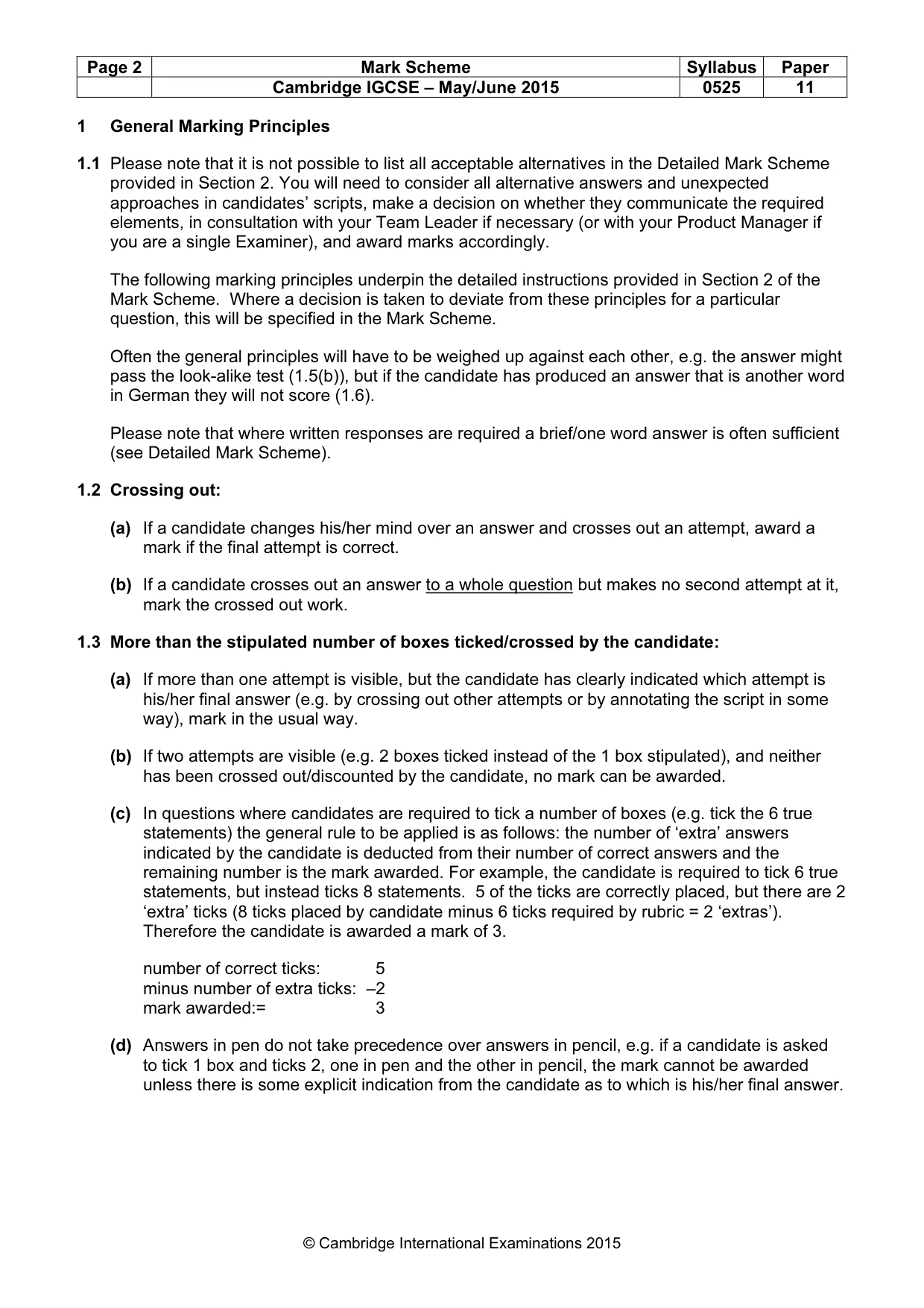 Mark scheme, page 2 of 9