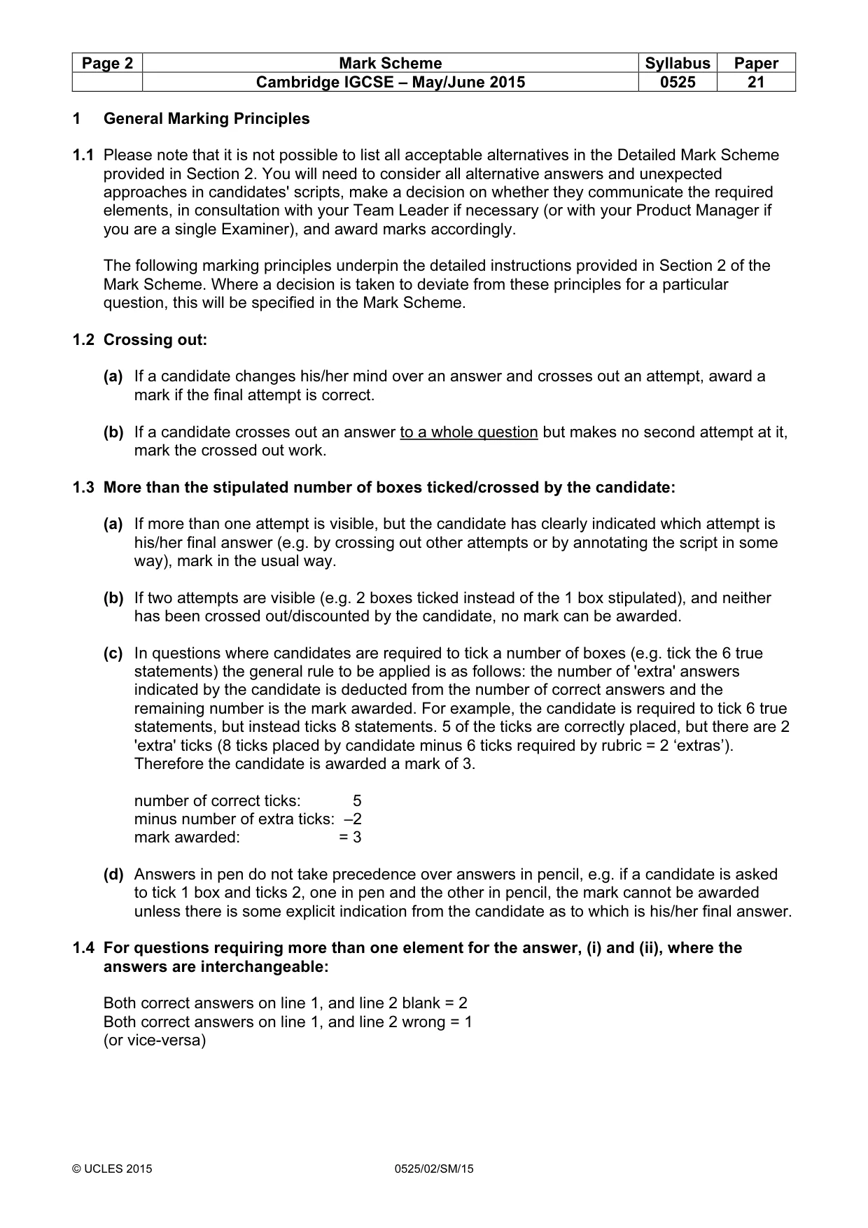 Mark scheme, page 2 of 10