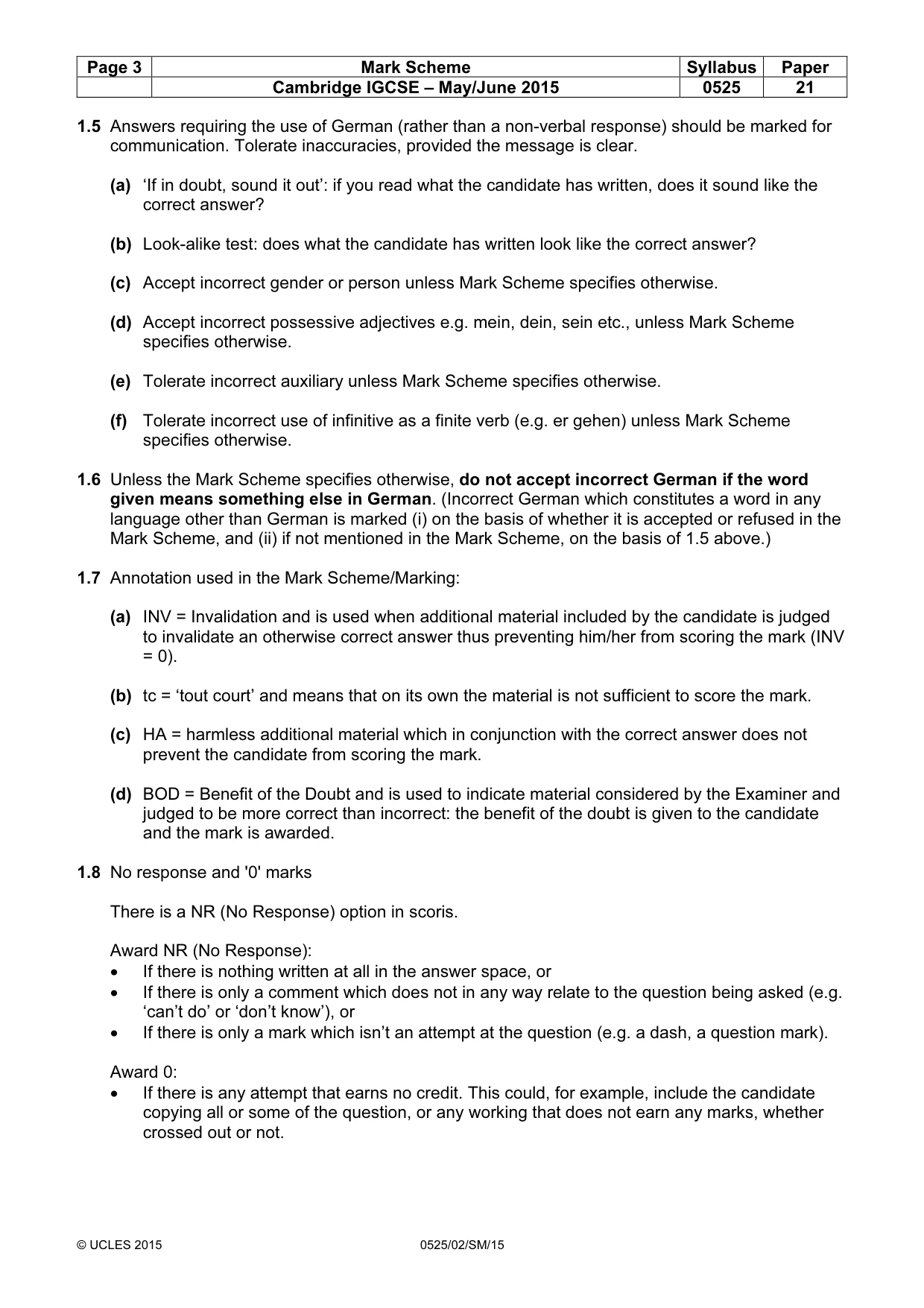 Mark scheme, page 3 of 10