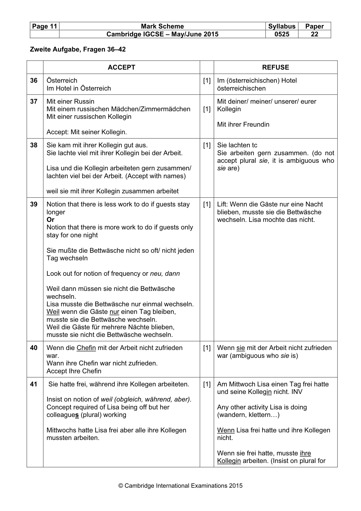Mark scheme, page 11 of 12