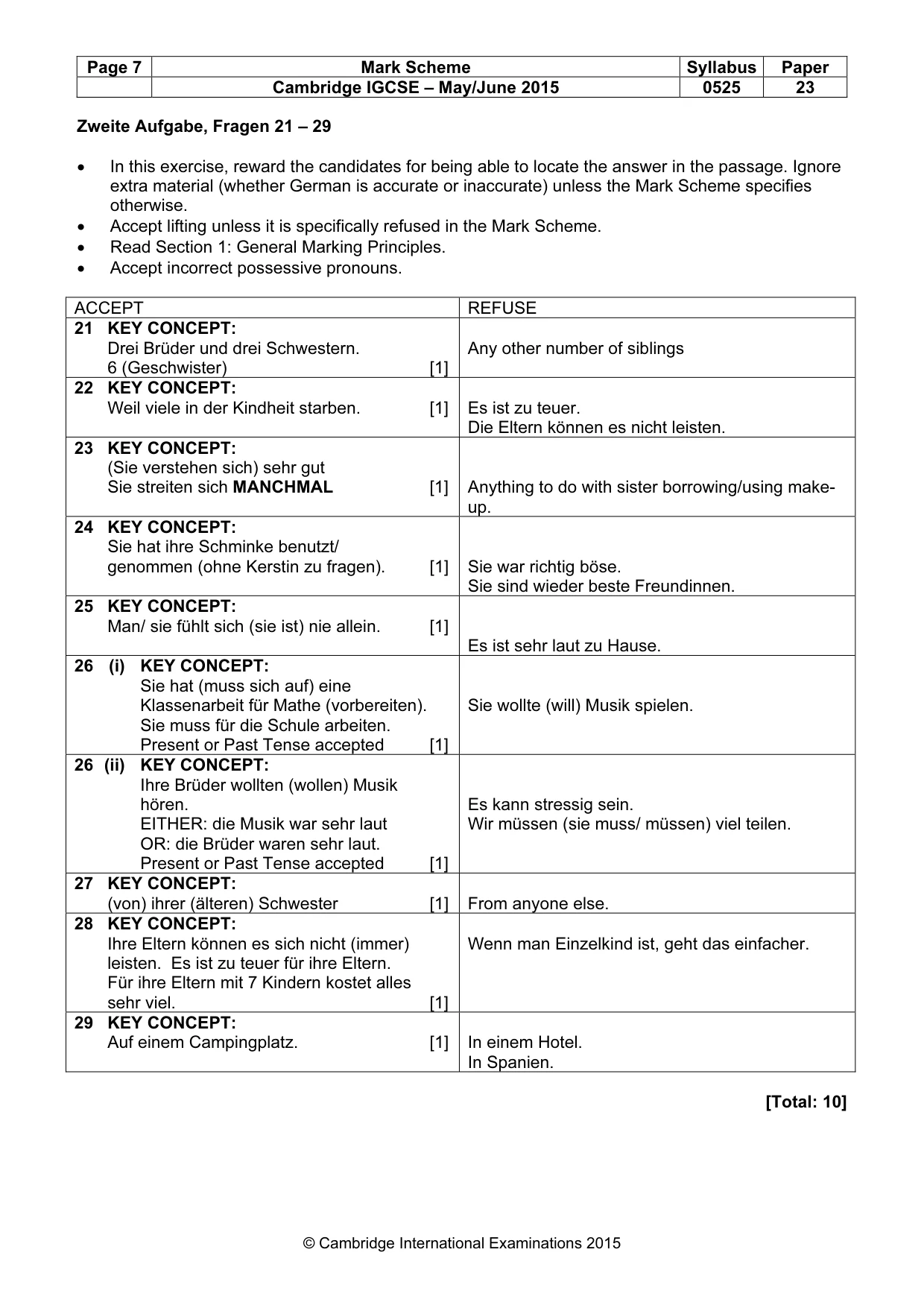 Mark scheme, page 7 of 9