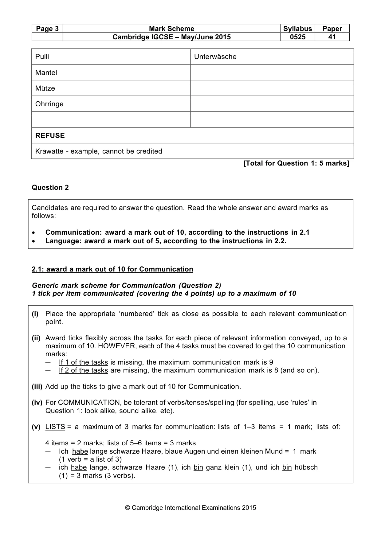 Mark scheme, page 3 of 18