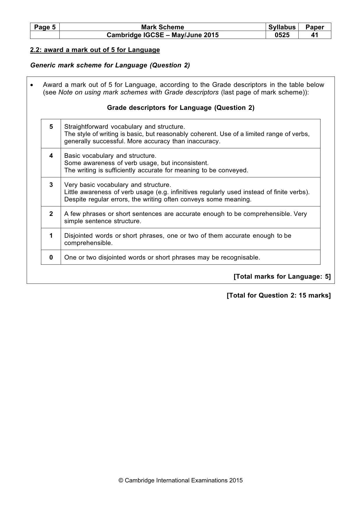 Mark scheme, page 5 of 18