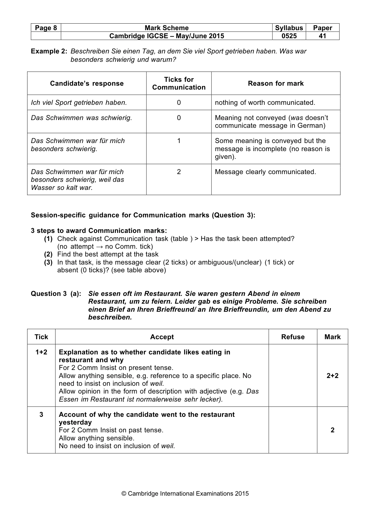 Mark scheme, page 8 of 18